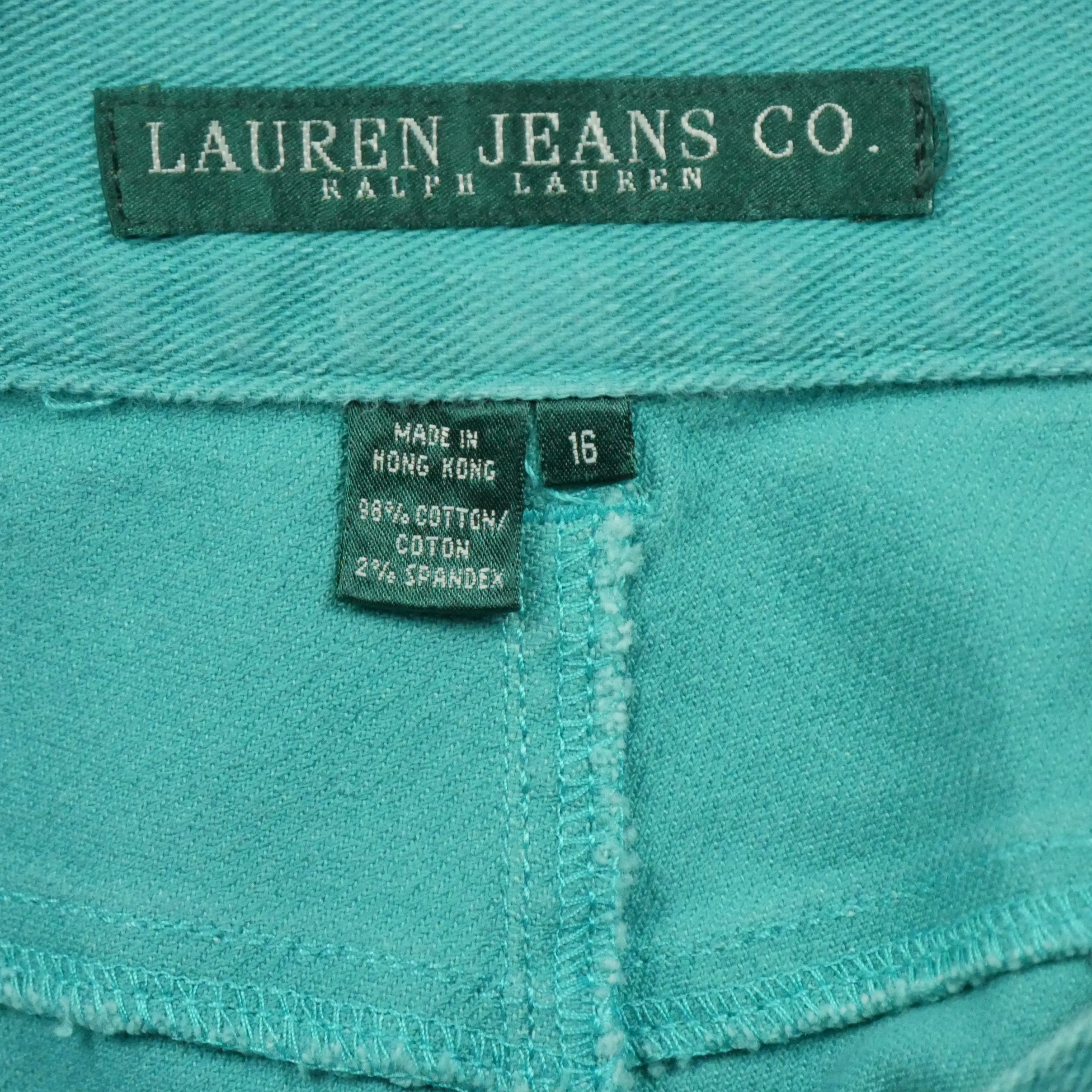 Jean Femme Coupe Droite Turquoise 7