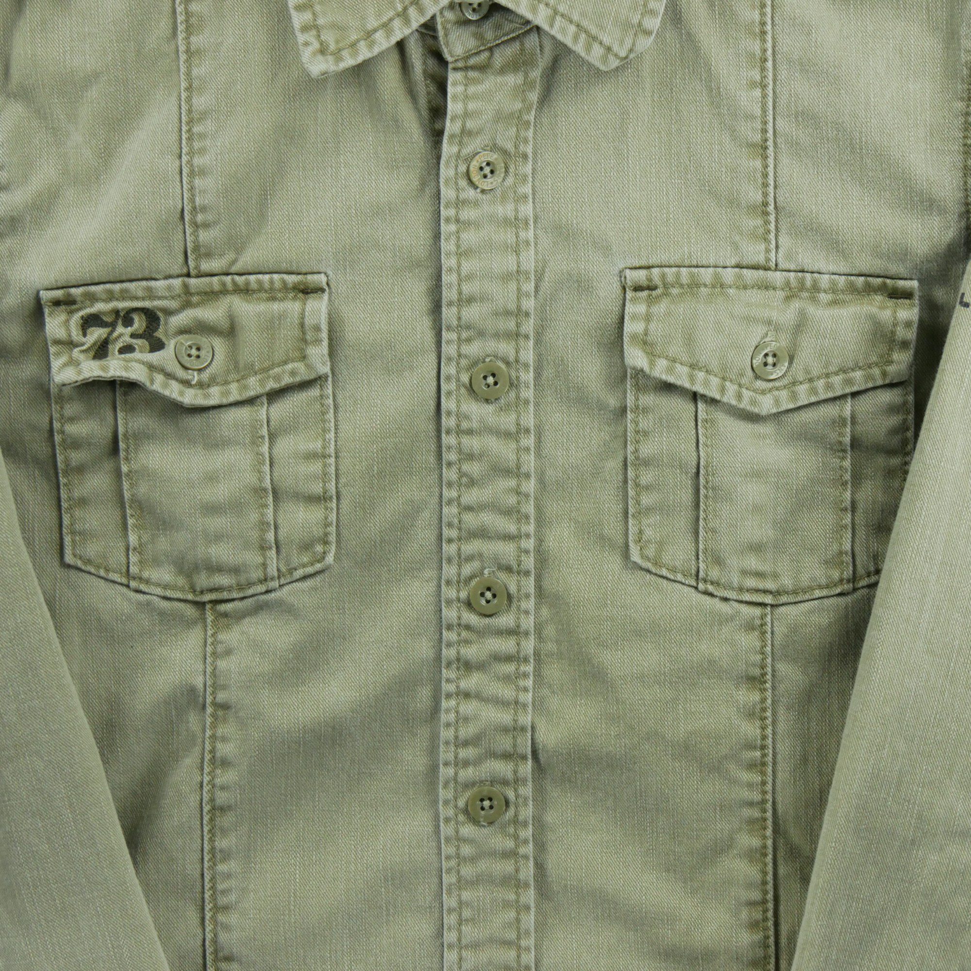 Chemise détente Homme uni Kaki 4