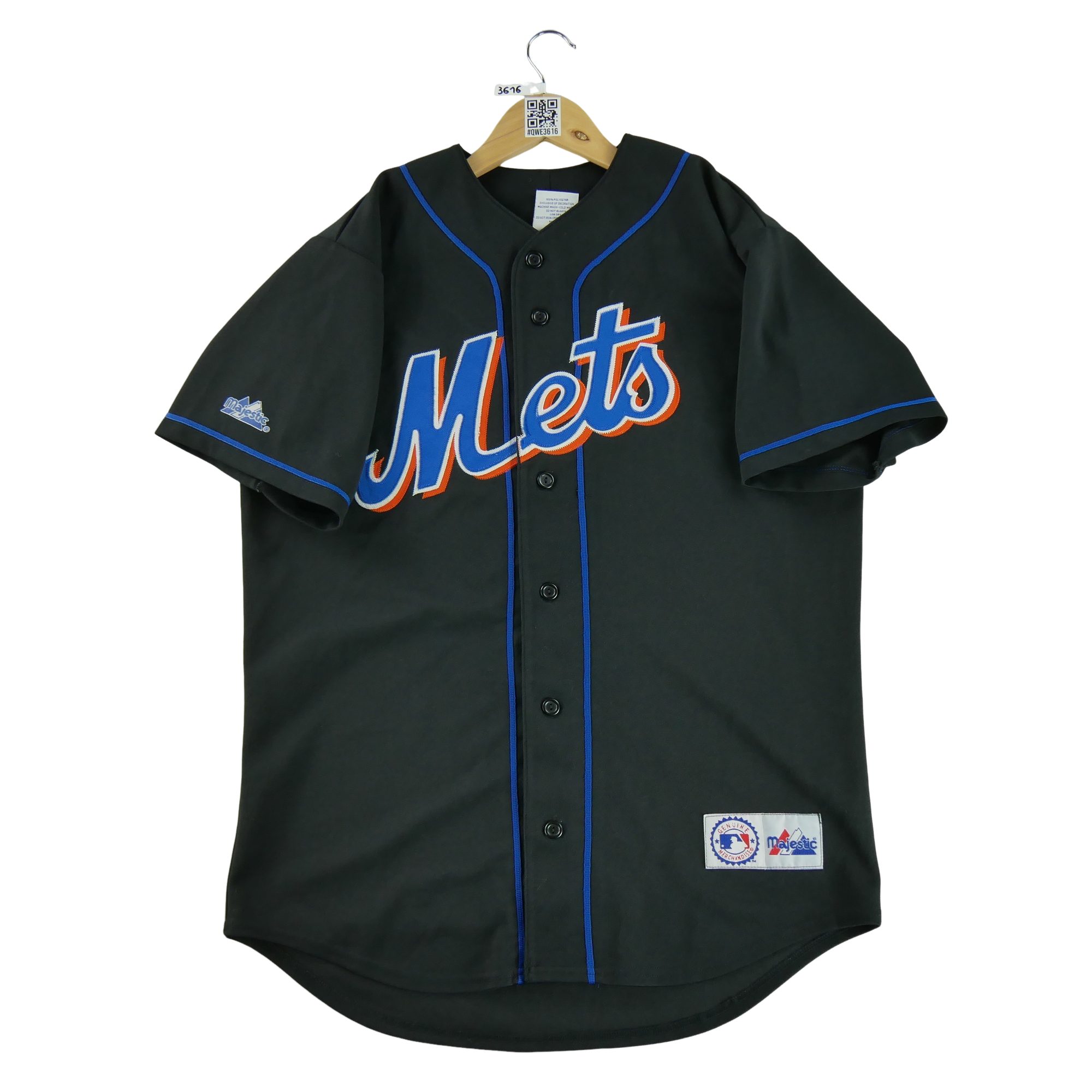 Maillot Homme MLB New York Mets Noir 1
