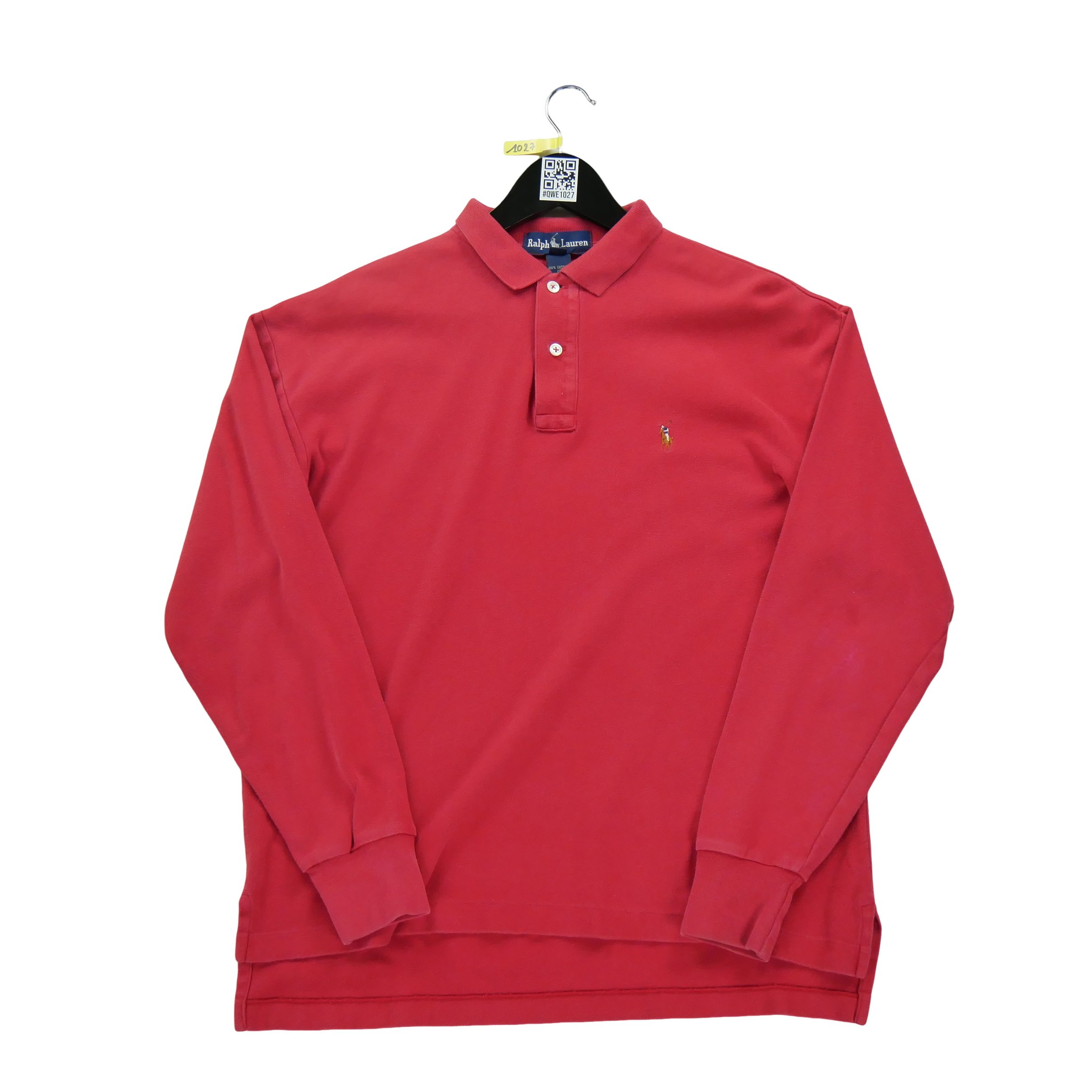 Polo manches longues Homme Rouge - Bon état