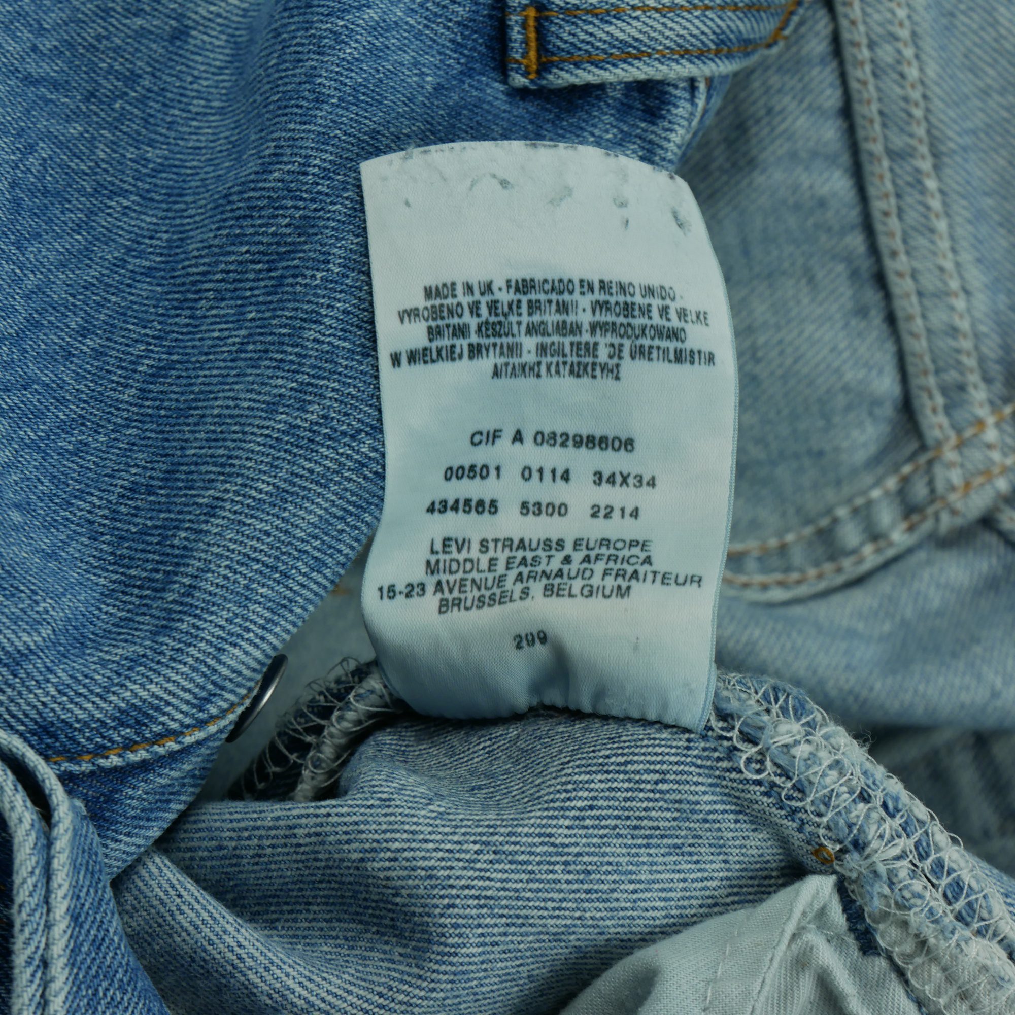 Jean Homme Levis 501 Bleu 10