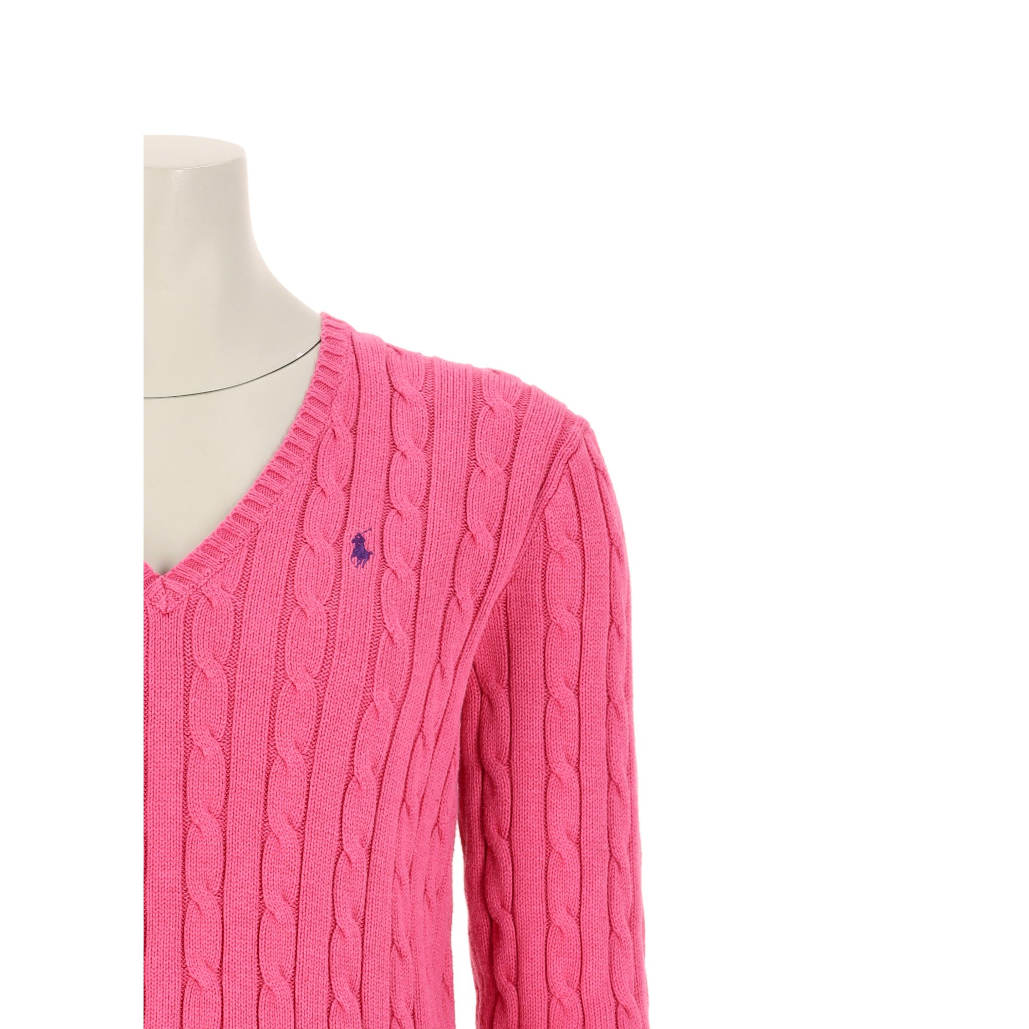 Pull Femme Col V Torsadée Rose 6
