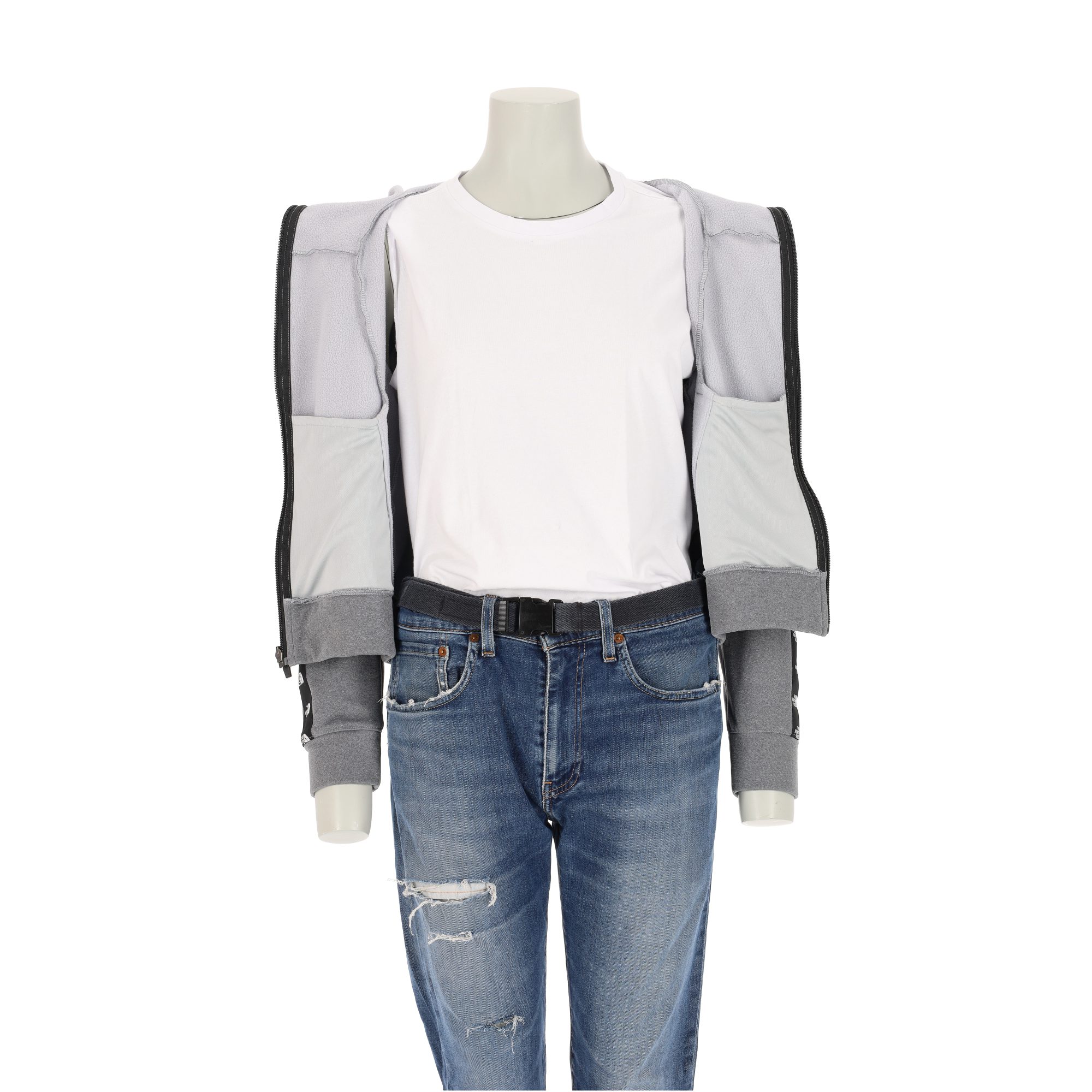 Sweat à capuche Femme  full-zip Gris 3