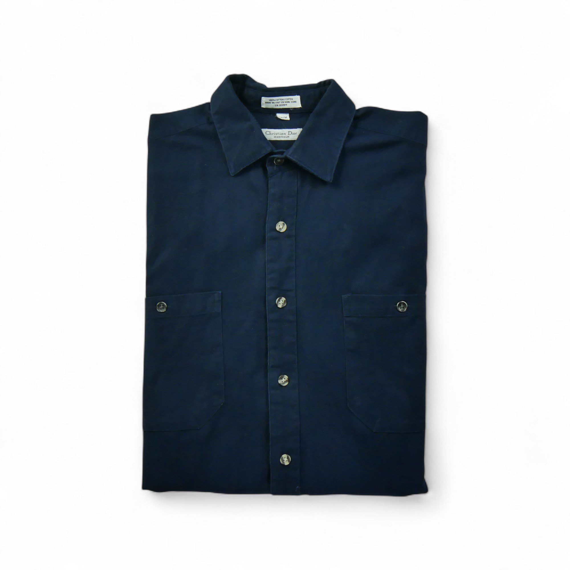 Chemise classique Homme uni Marine 1