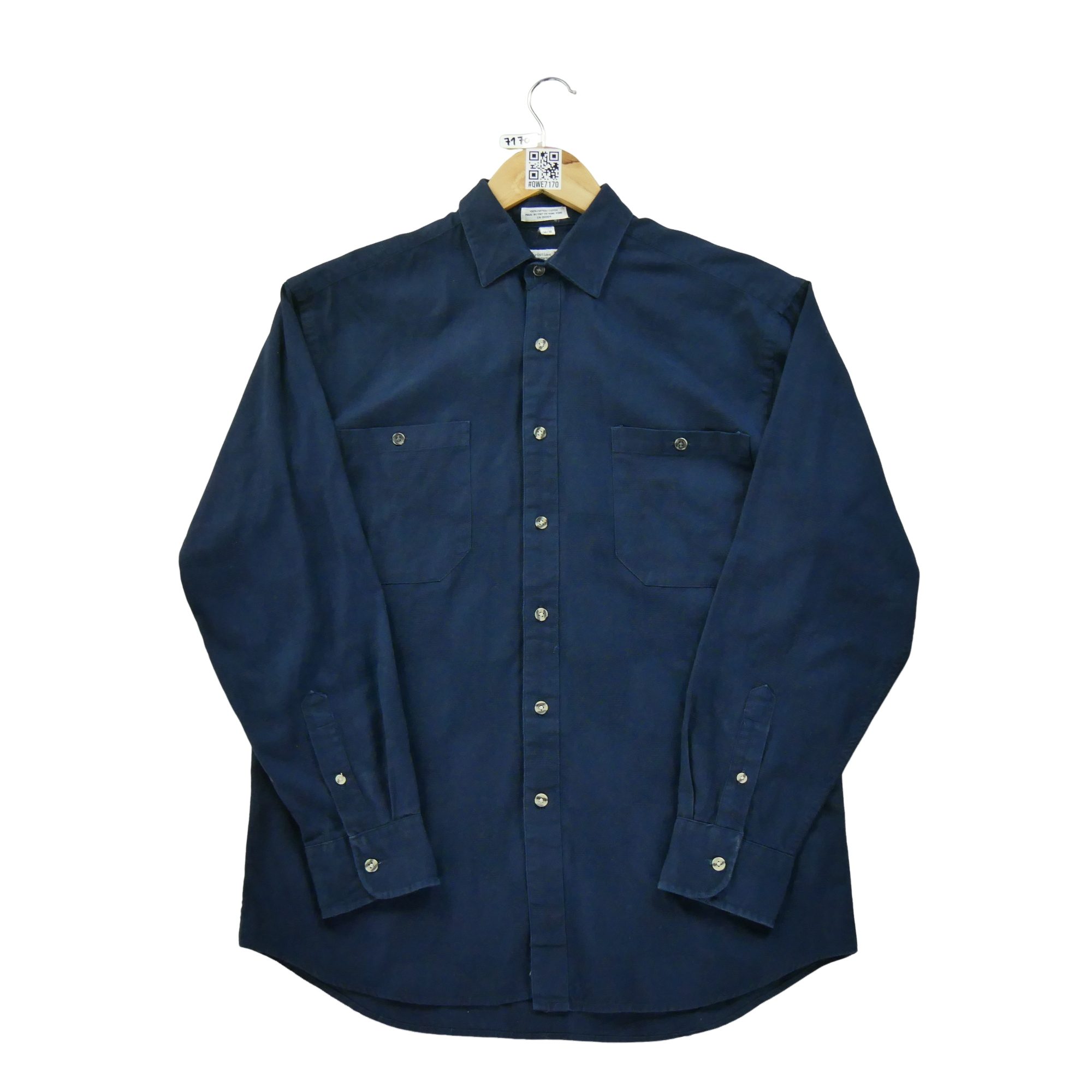 Chemise classique Homme uni Marine 2