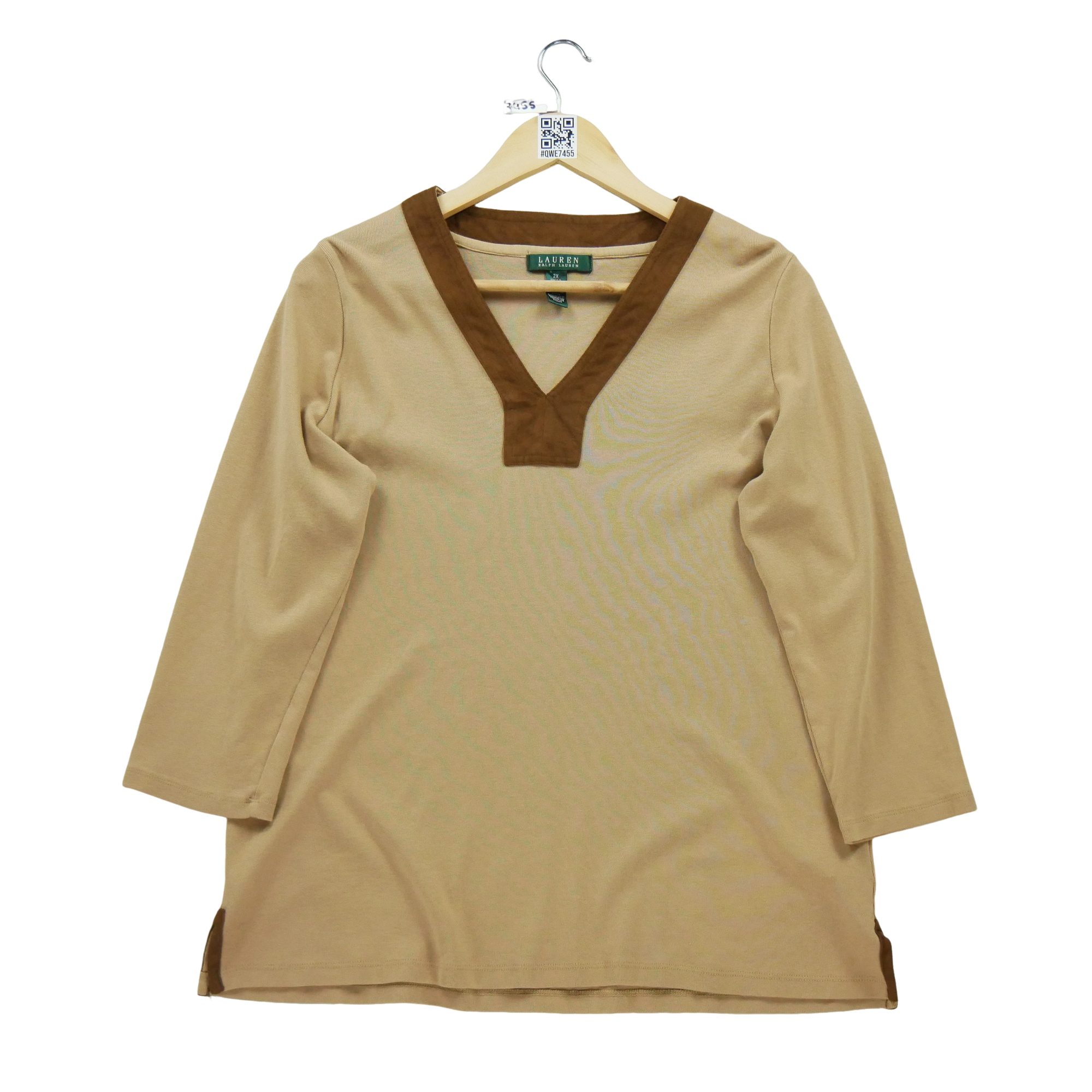 T-shirt manches longues Femme  Beige 1