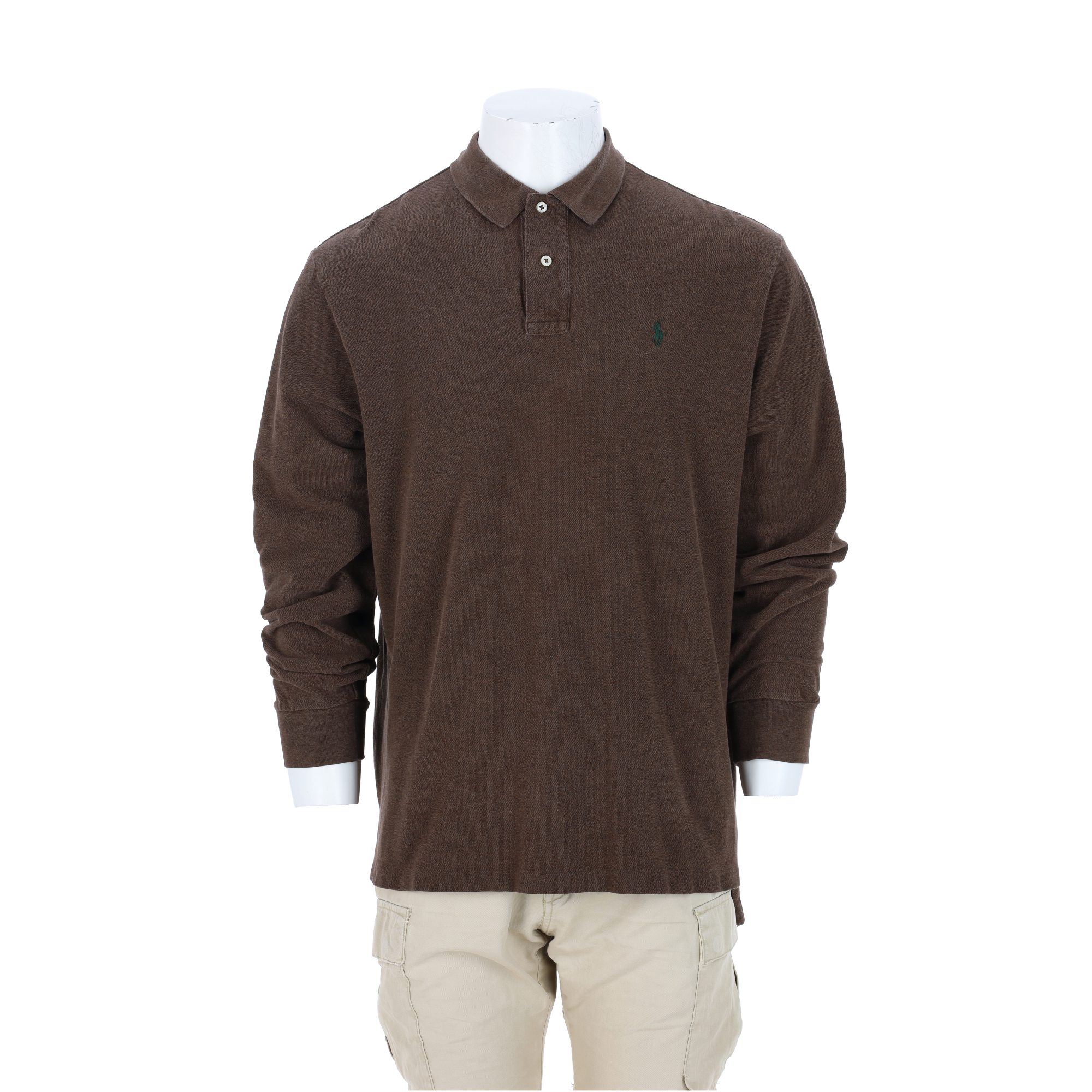 Polo manches longues Homme  Marron 1