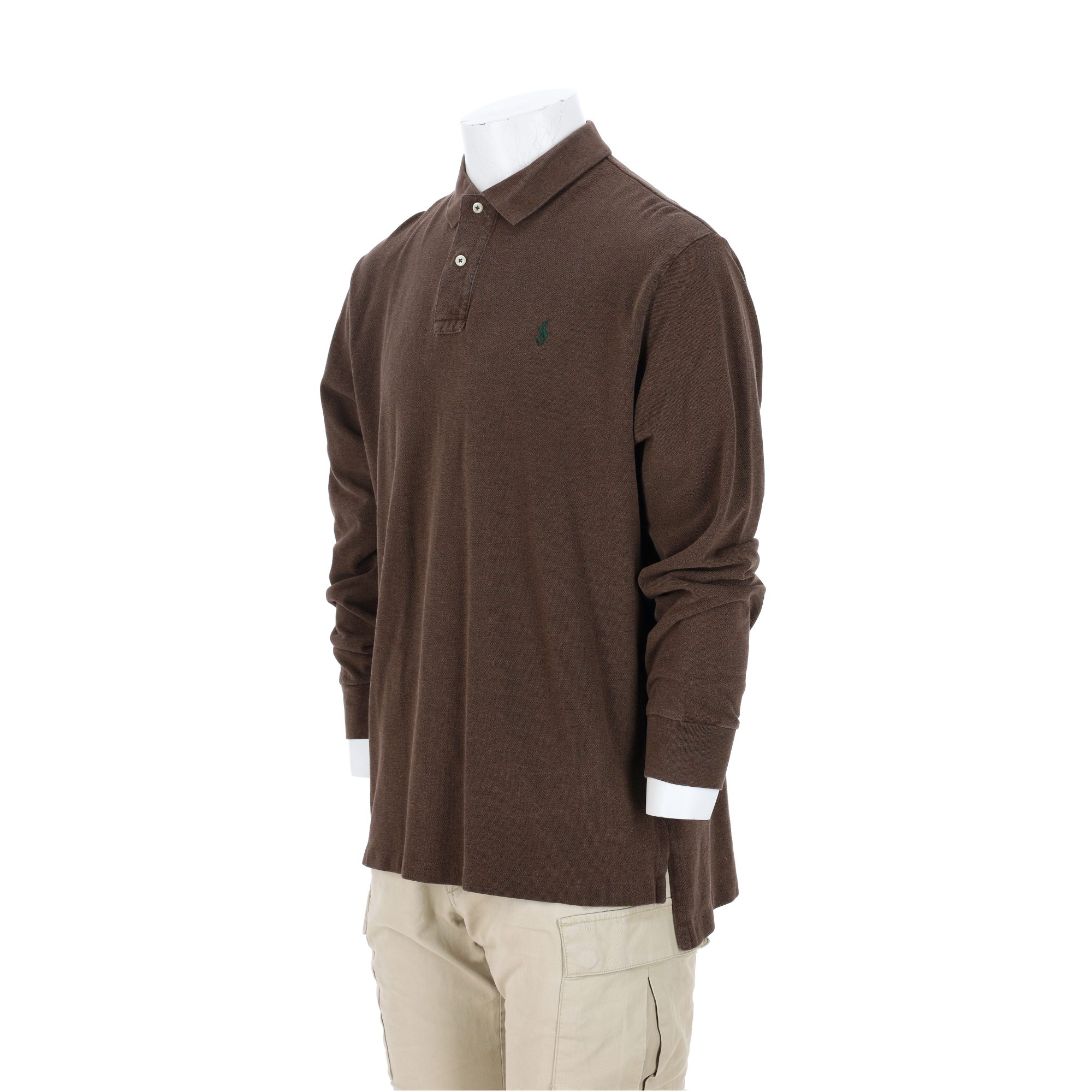 Polo manches longues Homme  Marron 4