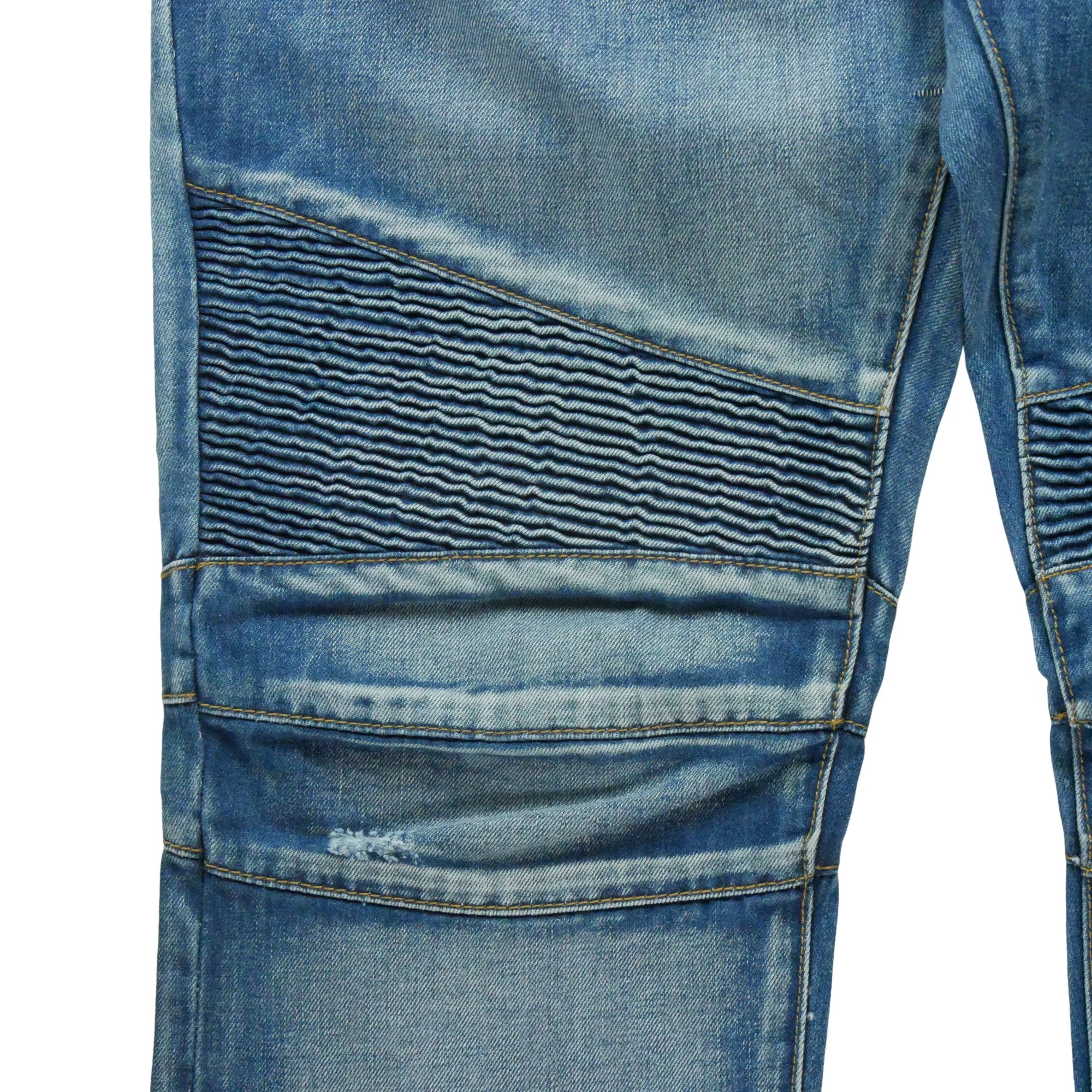Jean Homme Biker Slim Bleu 5