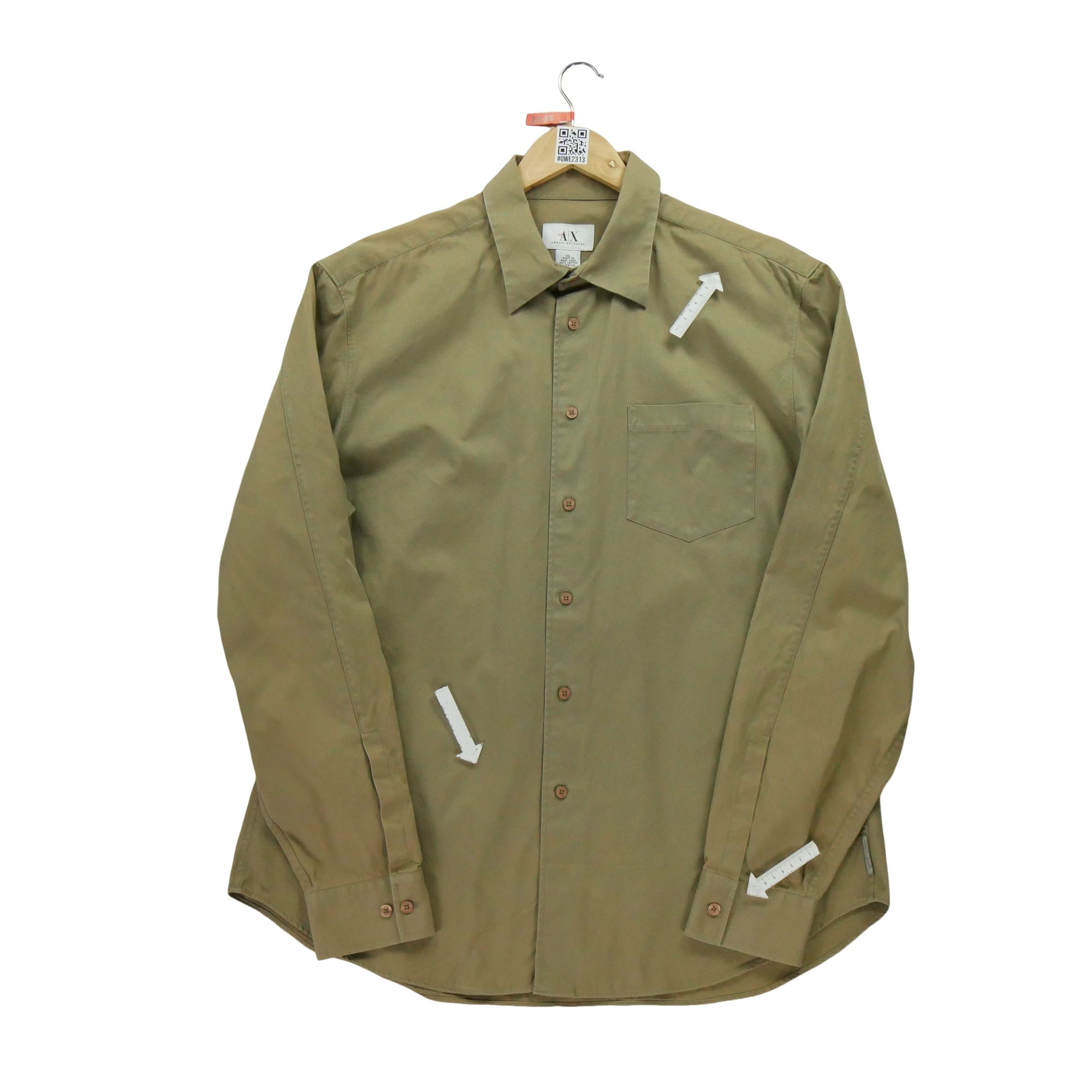 Chemise classiques Homme uni Kaki 5