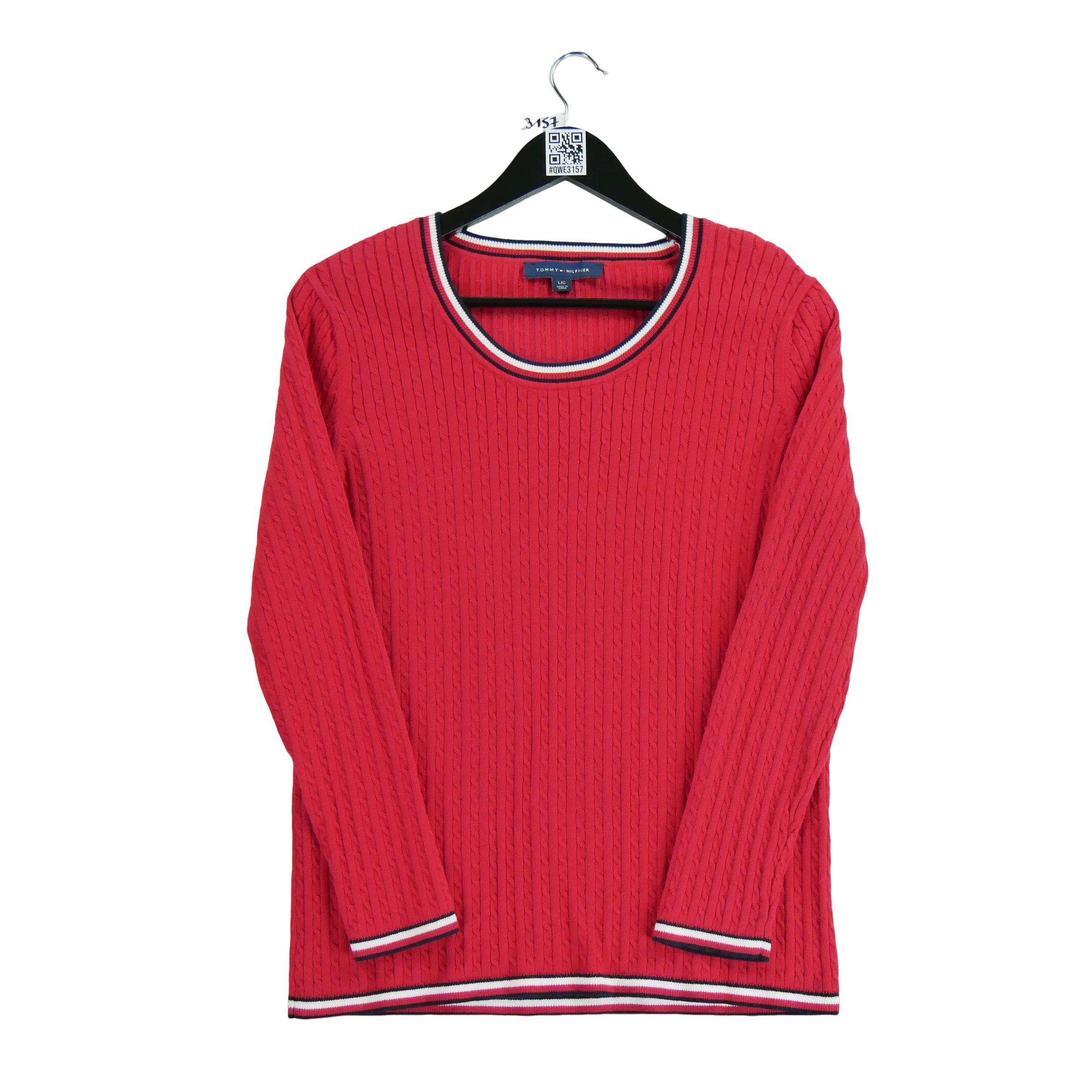Pull Femme  en maille torsadée Rouge 1