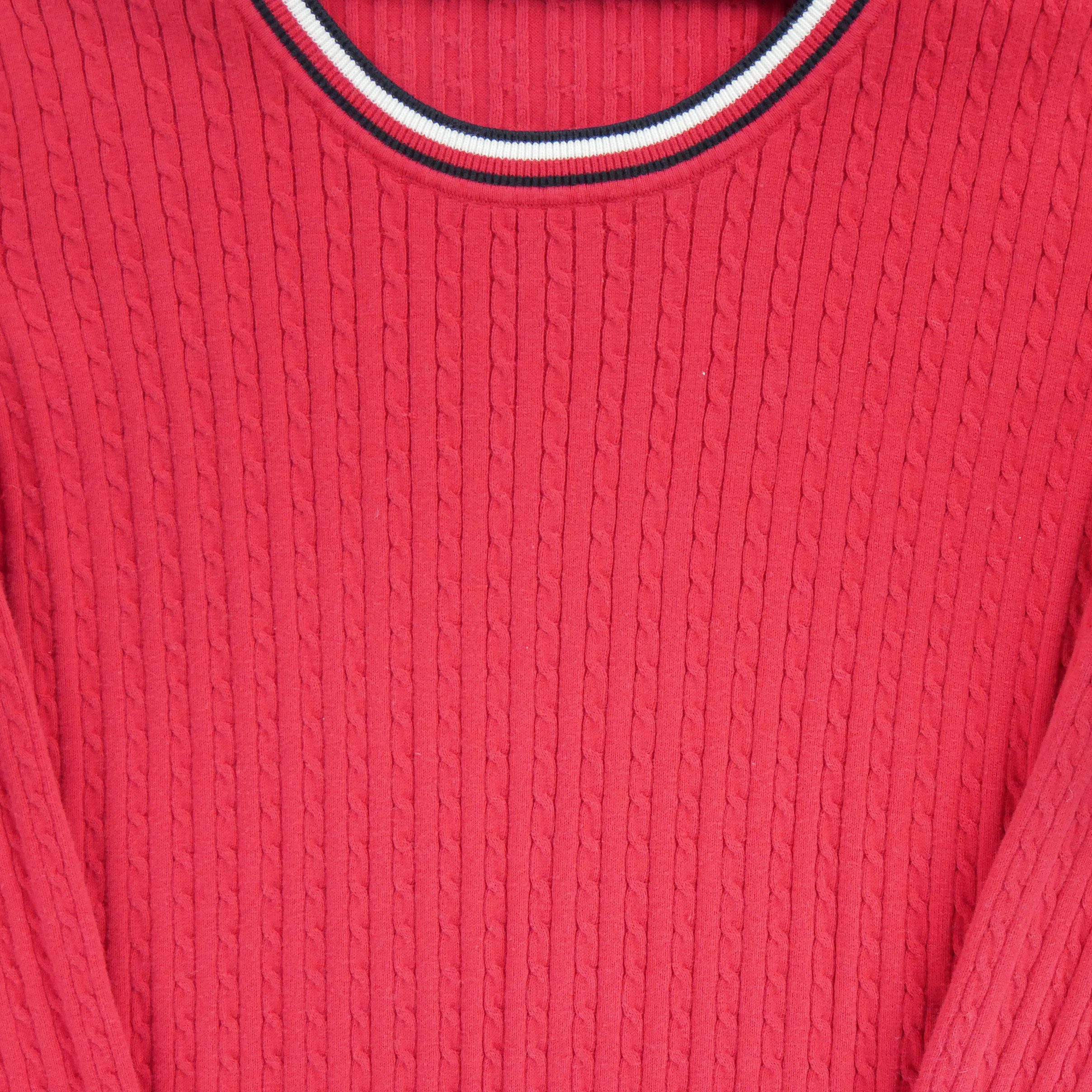 Pull Femme  en maille torsadée Rouge 3