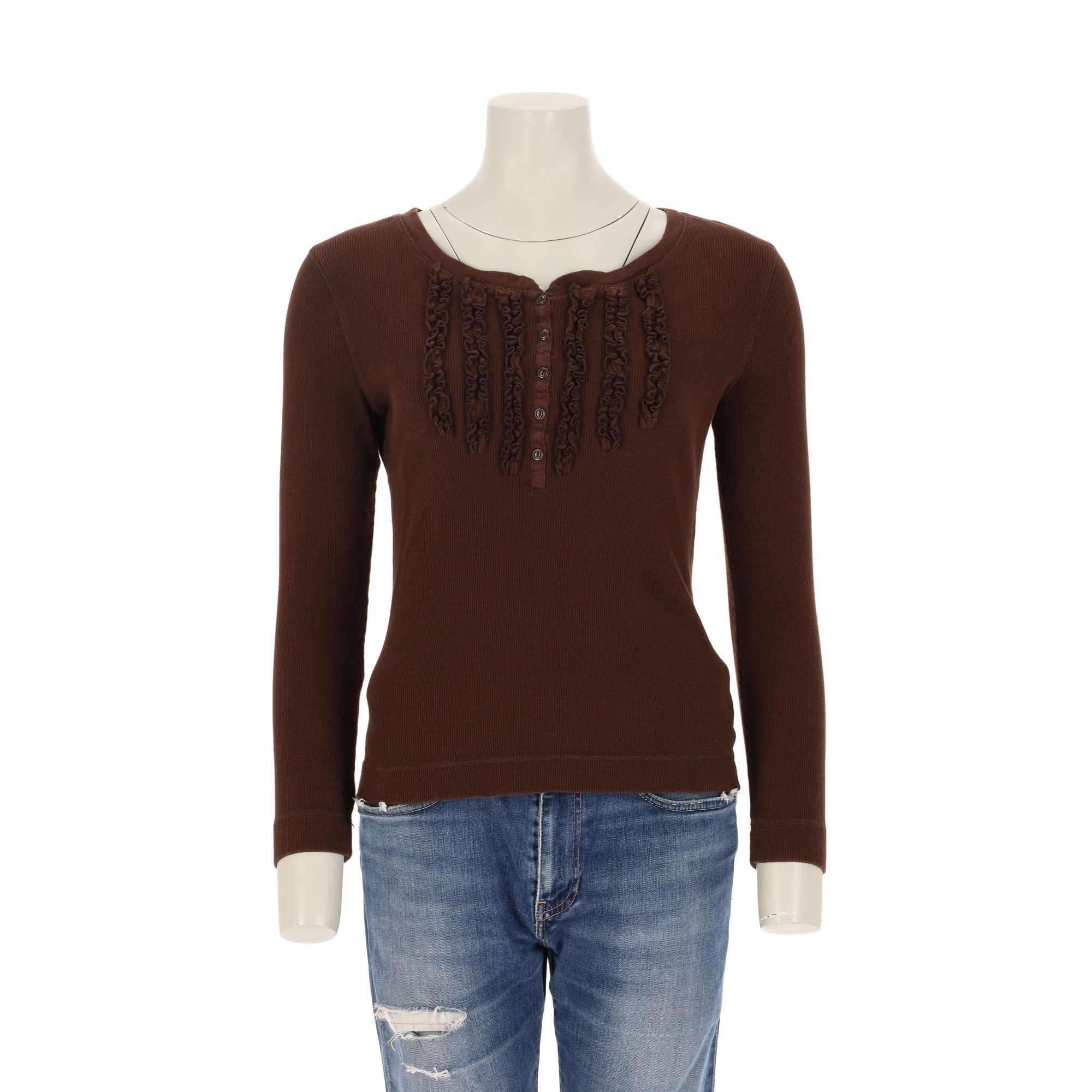T-shirt manches longues Femme  Marron 1