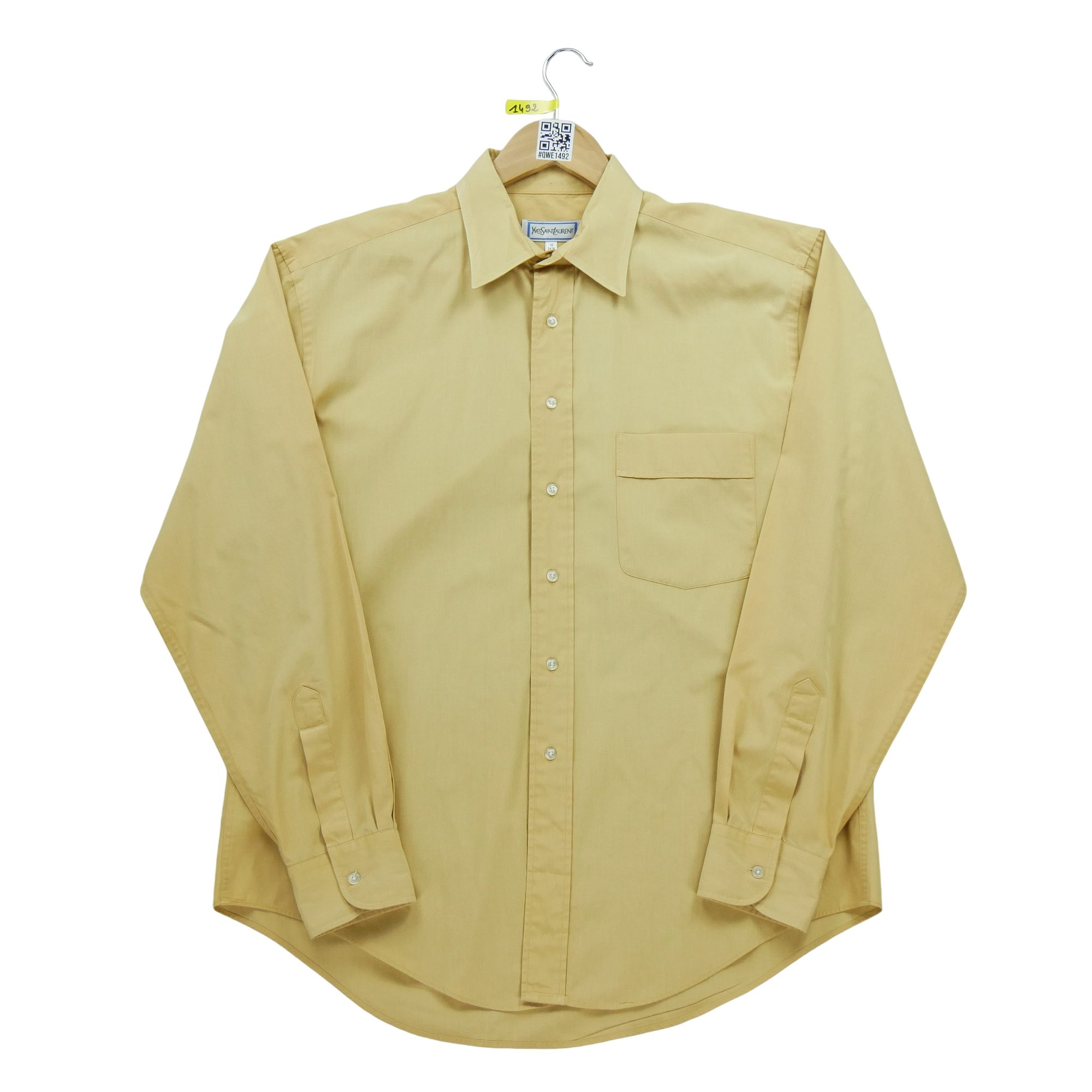 Chemise classiques Homme uni Jaune 2