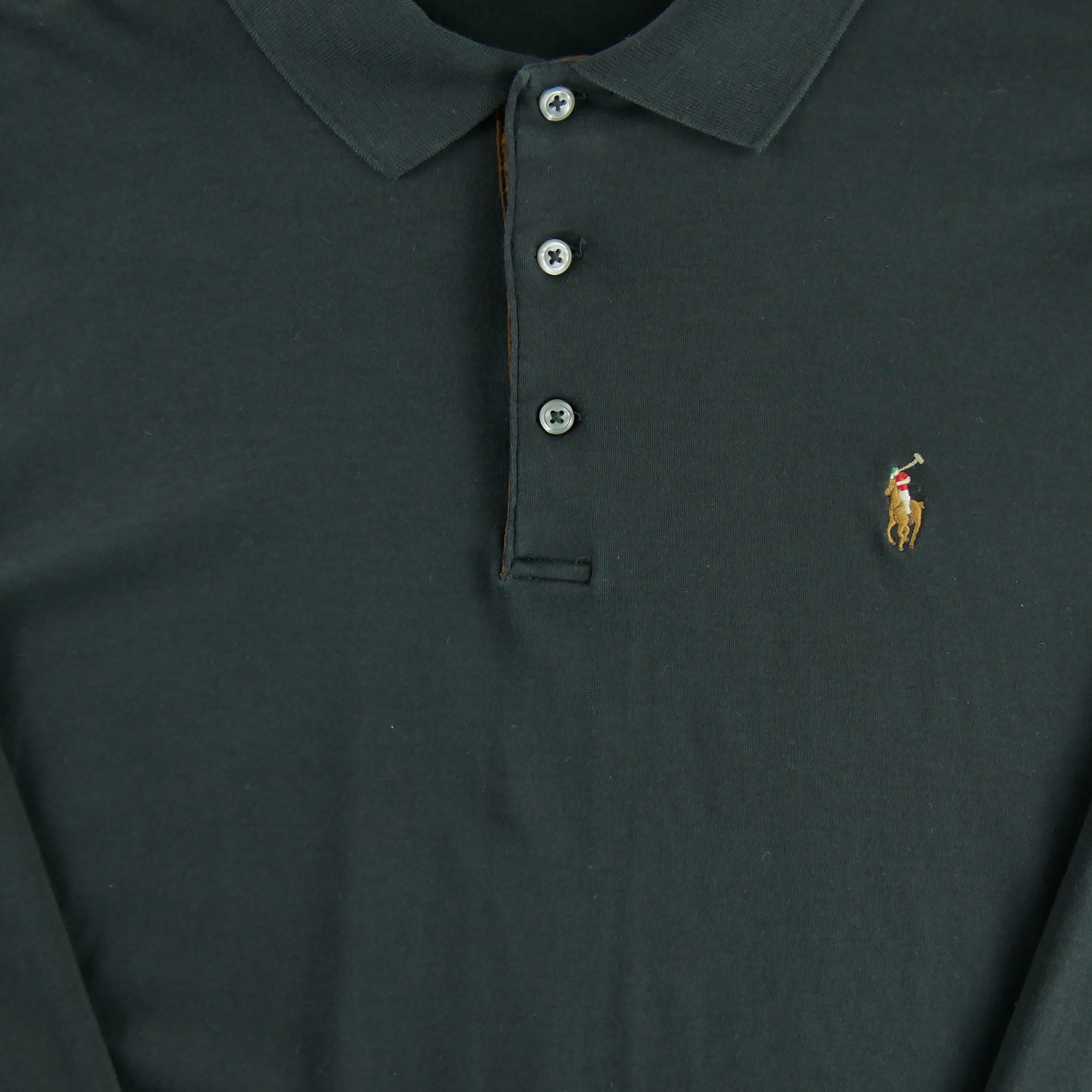 Polo manches longues Homme  Noir 3