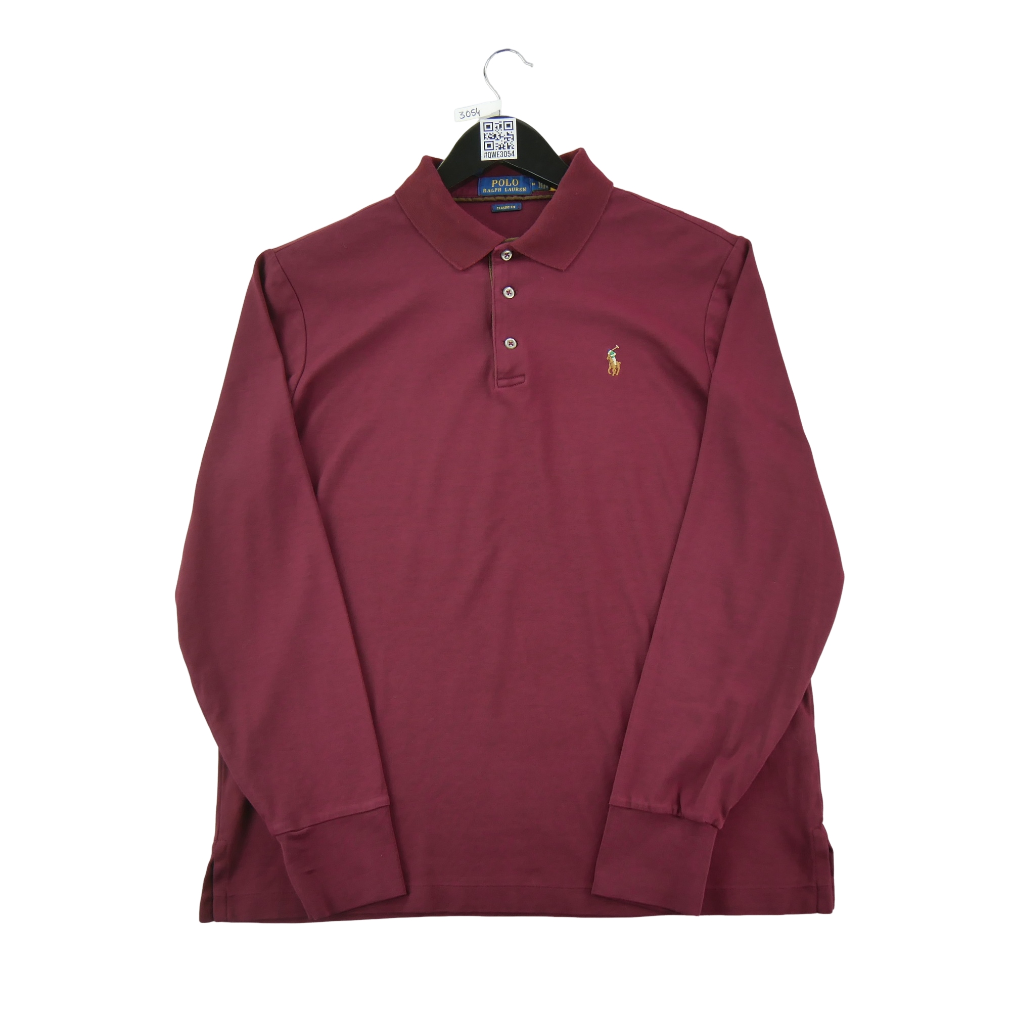 Polo manches longues Homme  Bordeaux 1