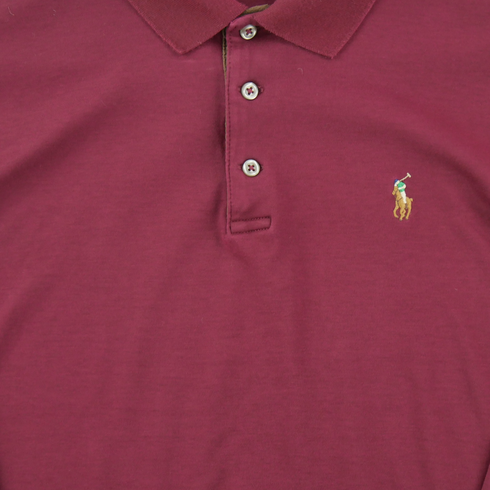 Polo manches longues Homme  Bordeaux 3