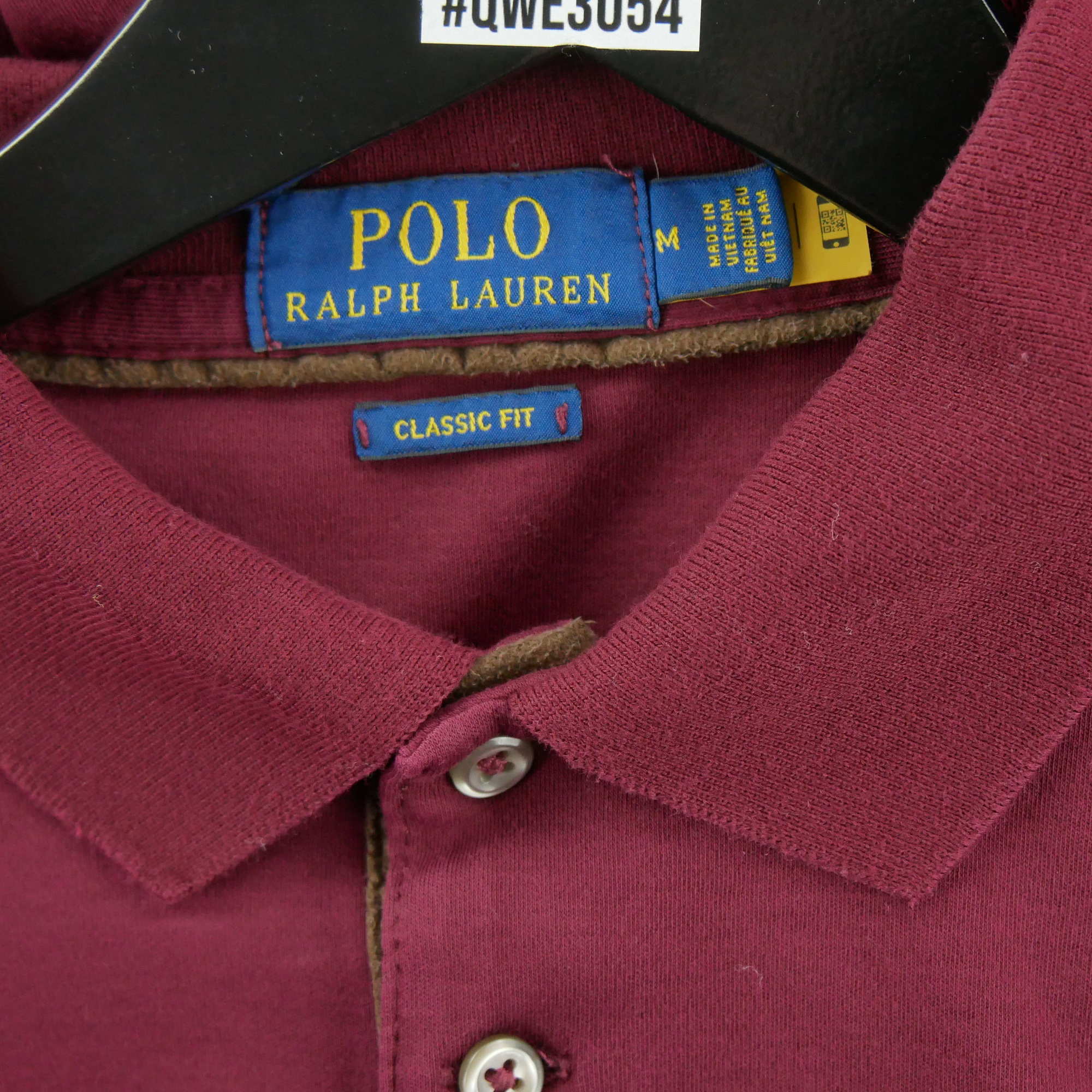 Polo manches longues Homme  Bordeaux 5