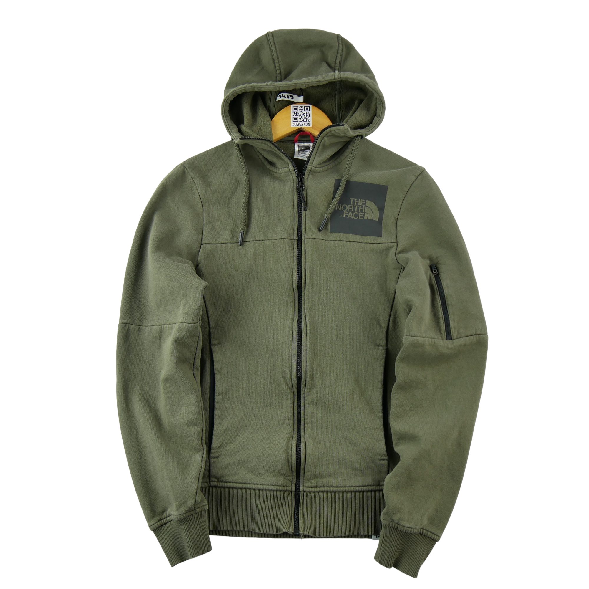 Sweat à capuche Homme  full zip Kaki 1
