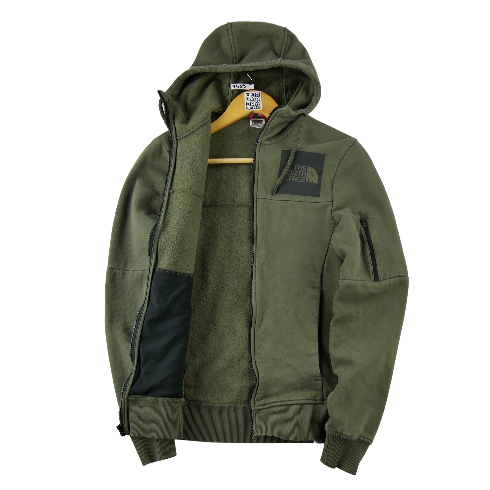 Sweat à capuche Homme  full zip Kaki 3
