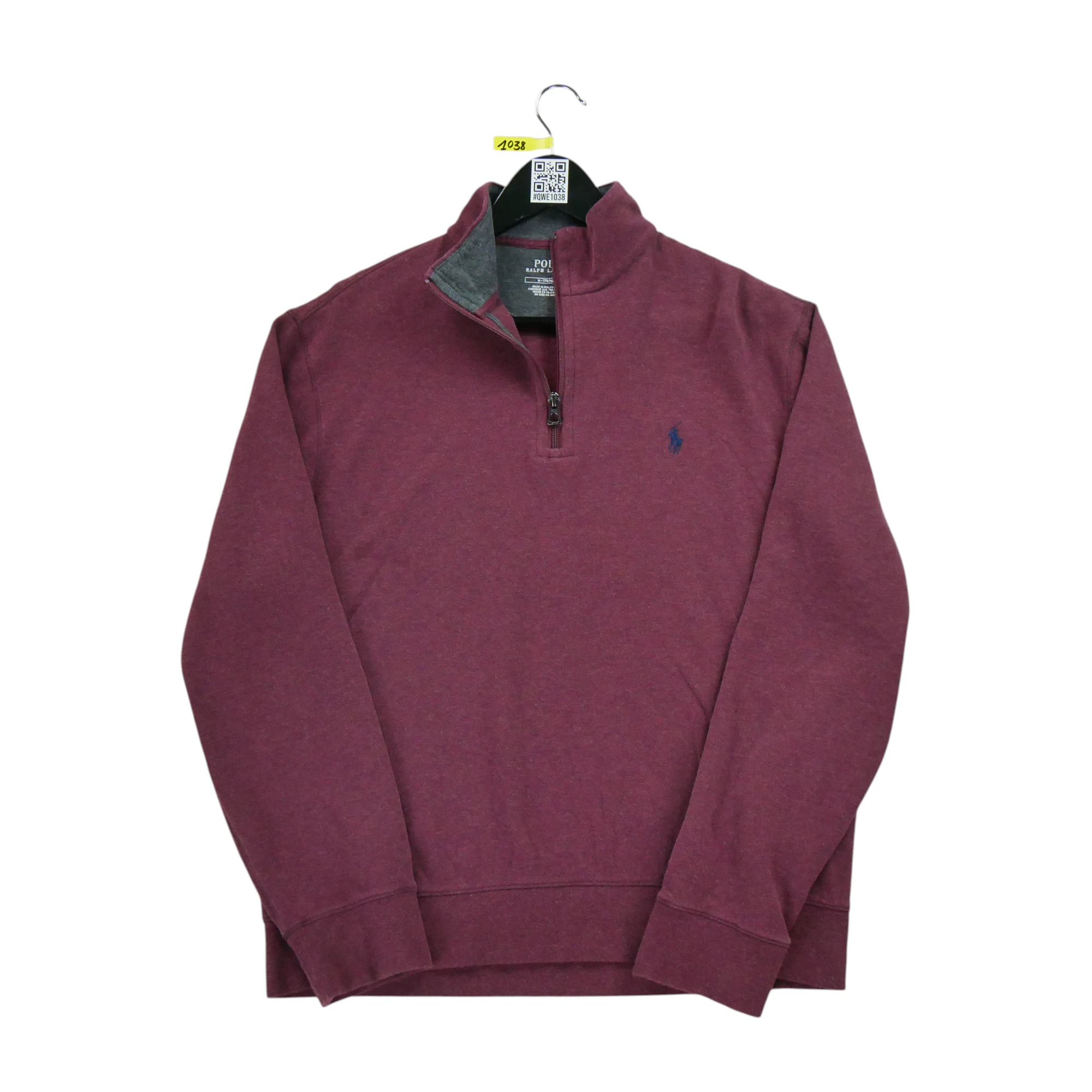 Pull Homme  demi-zippé Bordeaux 1
