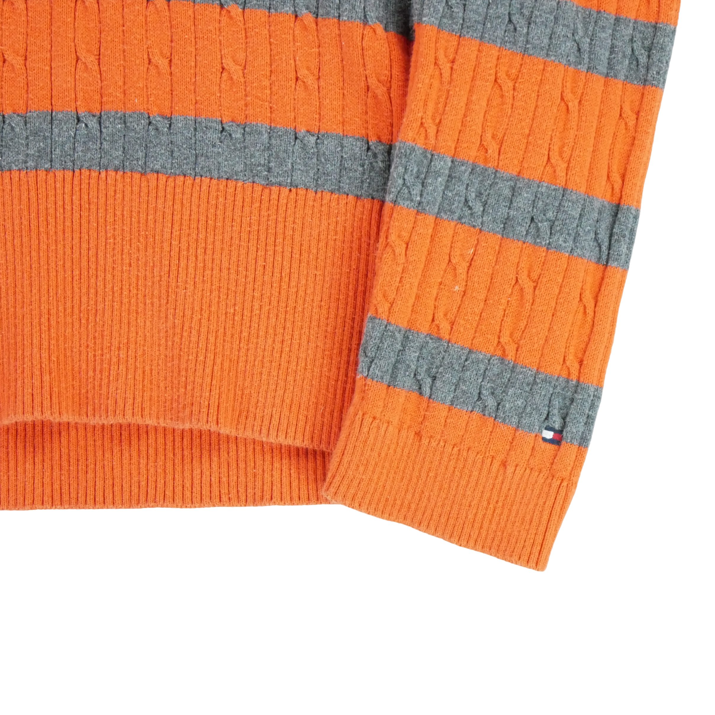 Pull Femme  en maille torsadée Orange 4