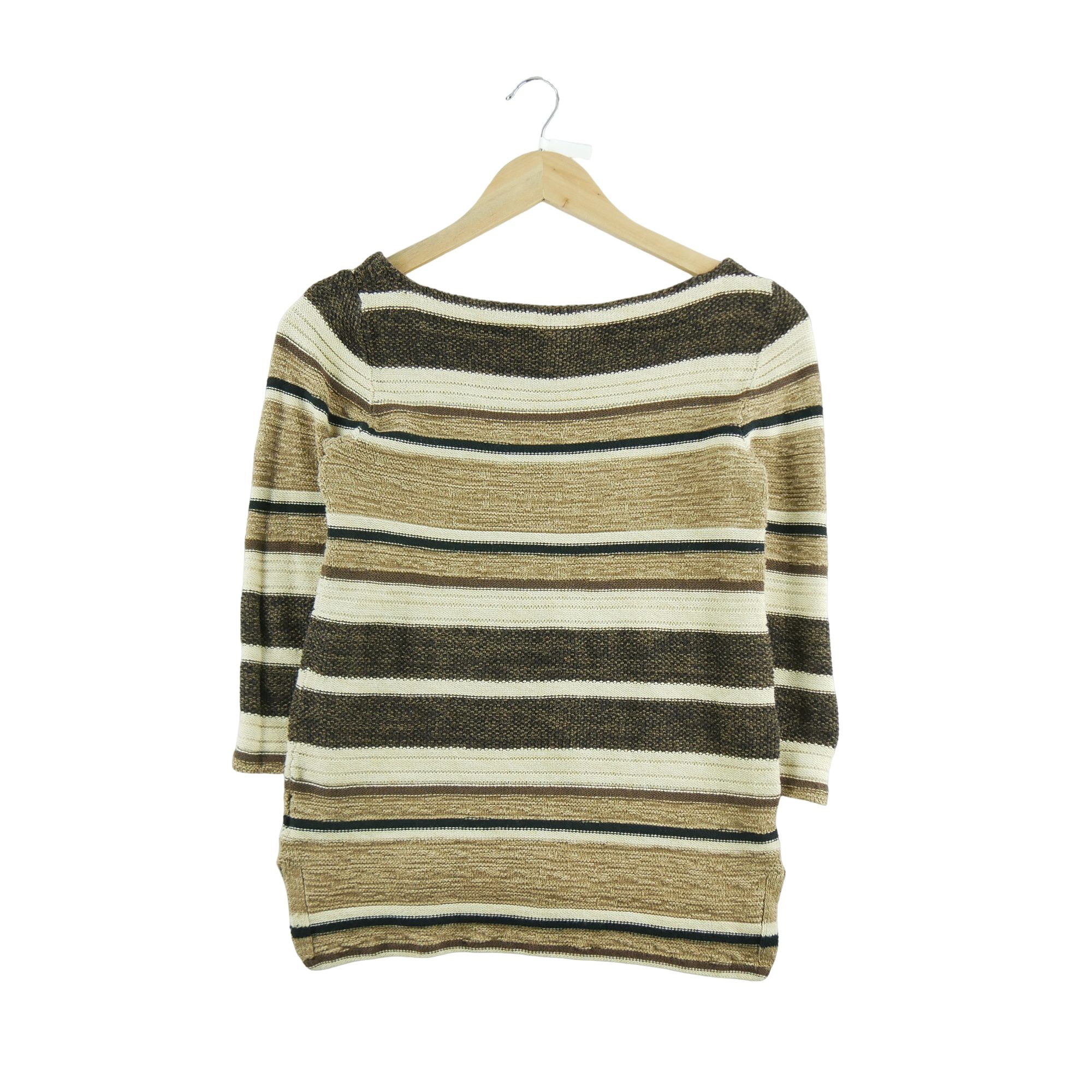 Pull Femme  en lin Marron 2