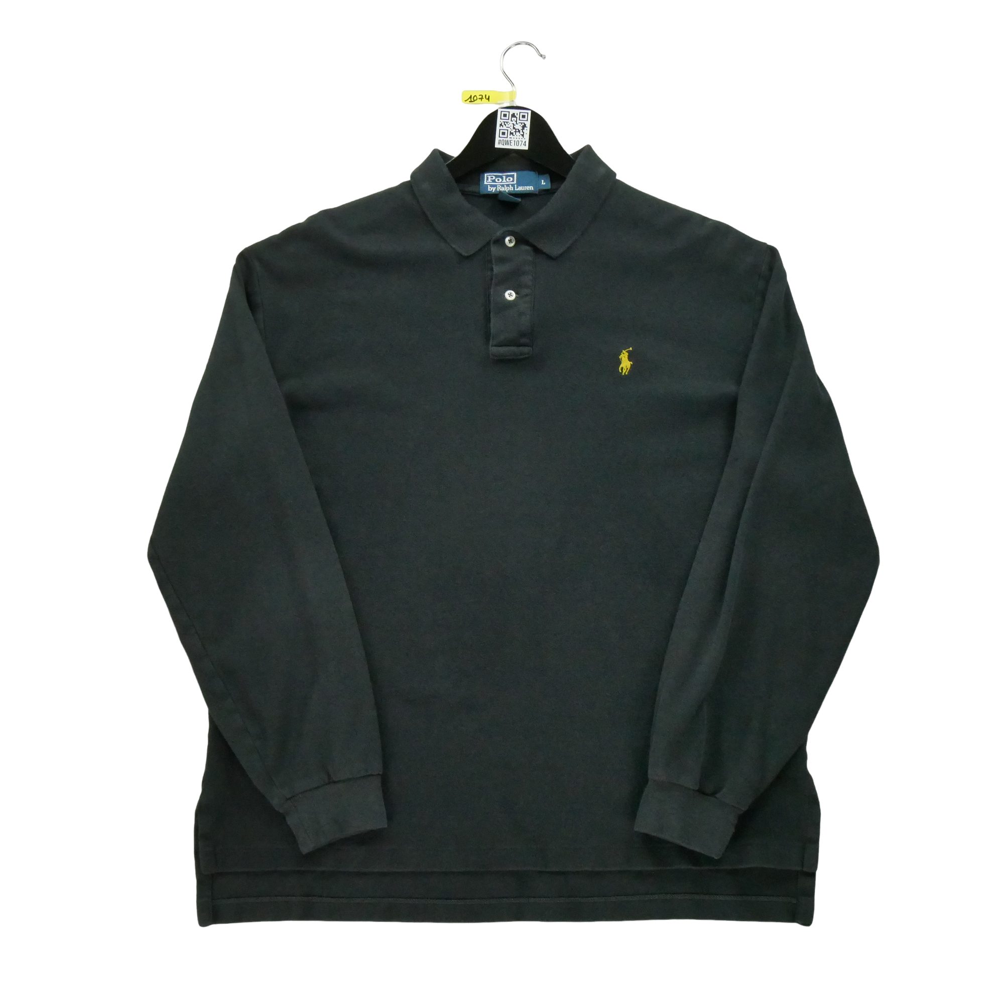 Polo manches longues Homme Noir - Bon état