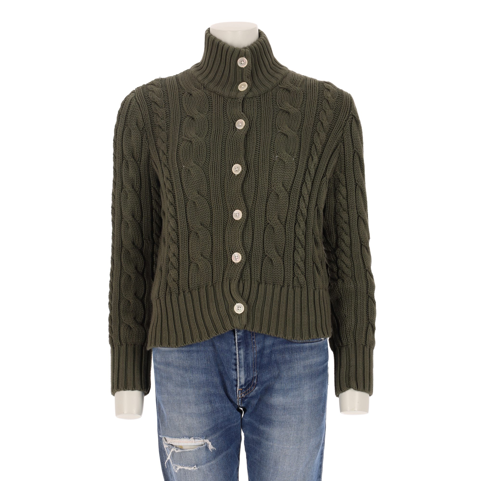 Pull Femme  cardigan Kaki 1