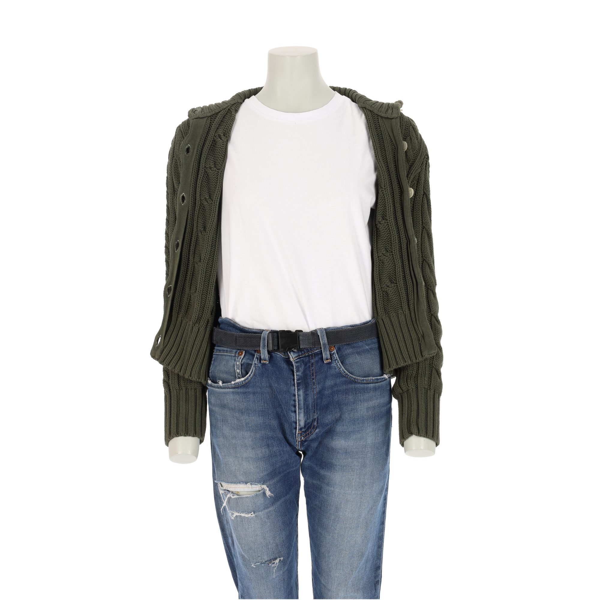Pull Femme  cardigan Kaki 3