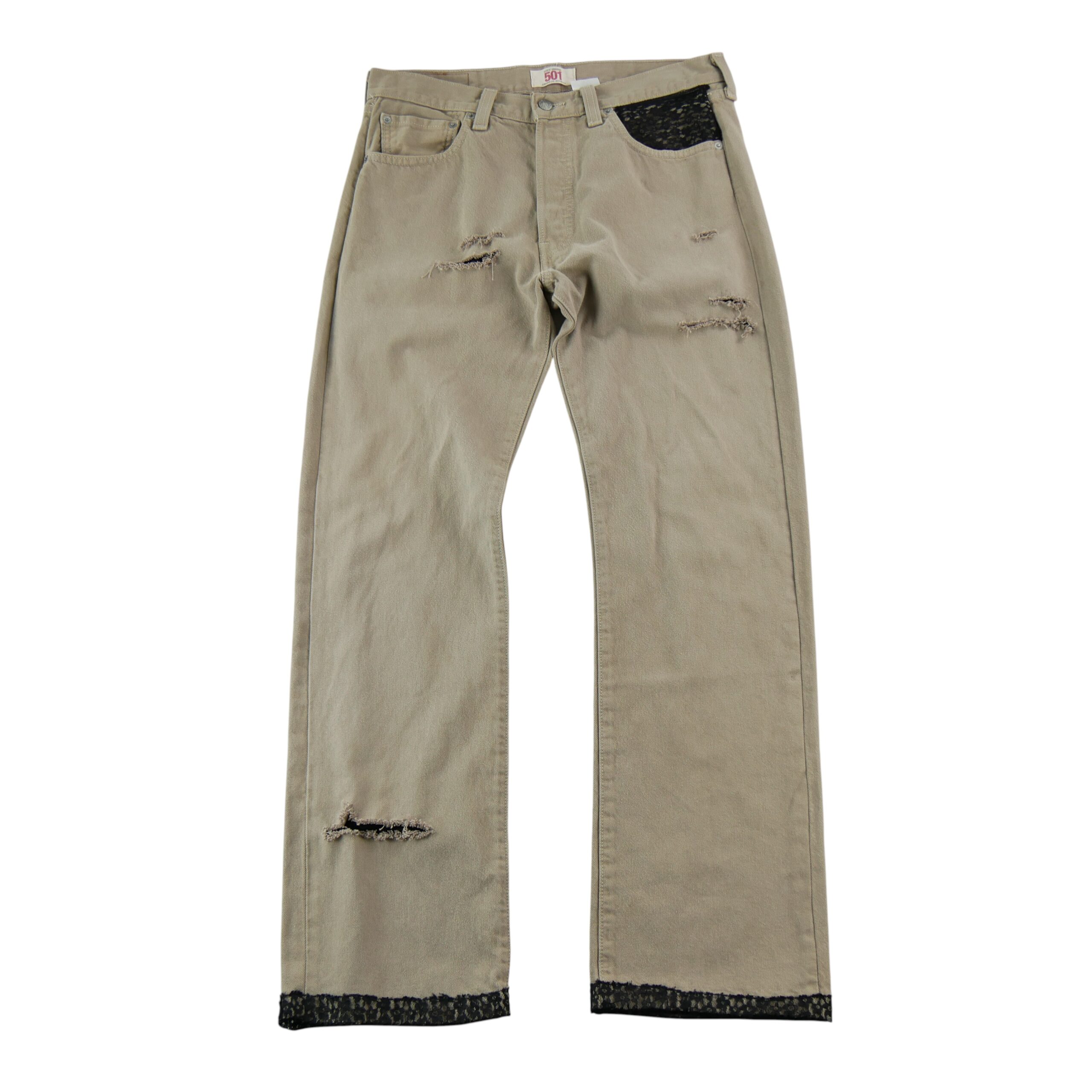 Jean Femme Upcycling Levis 501 Beige 1