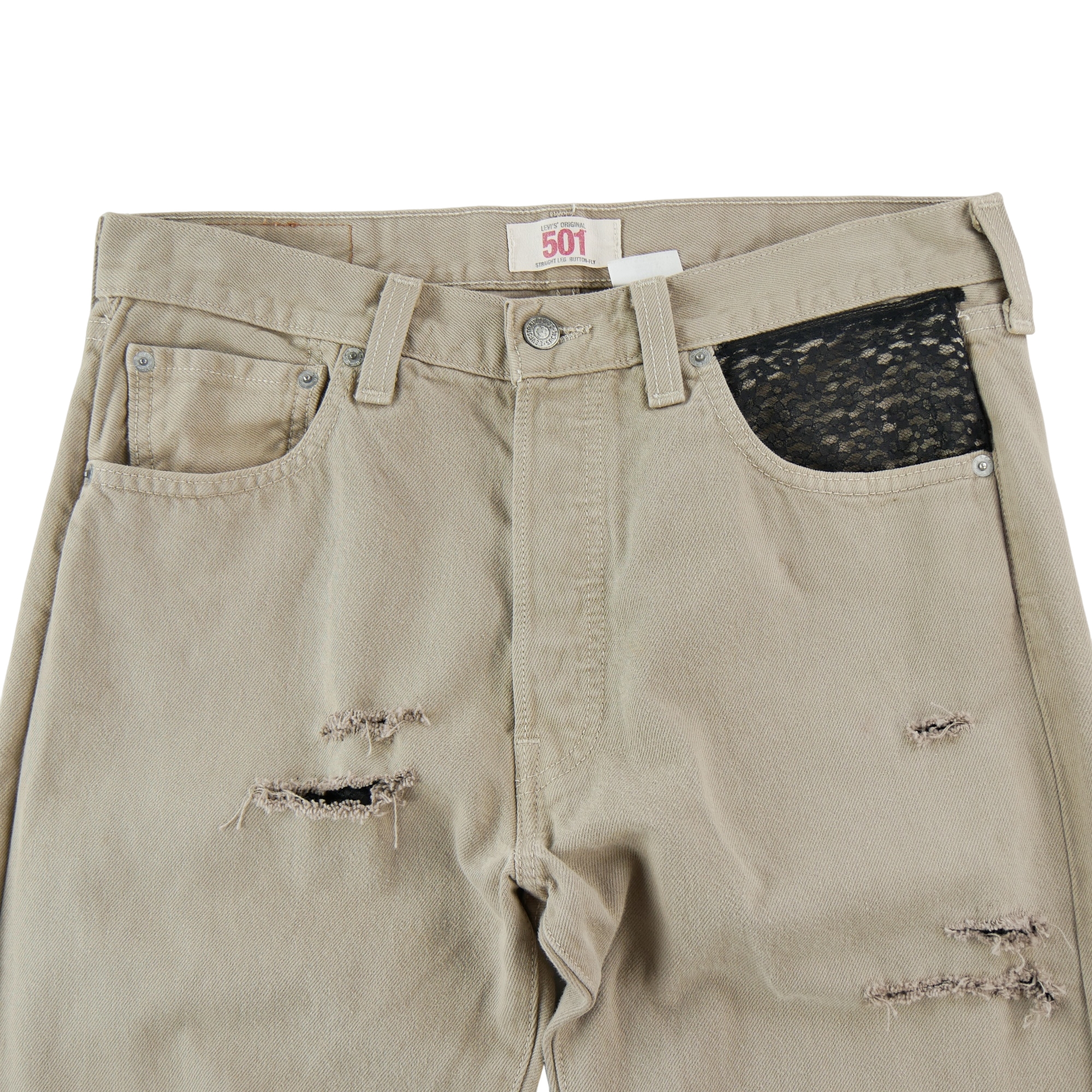 Jean Femme Upcycling Levis 501 Beige 3