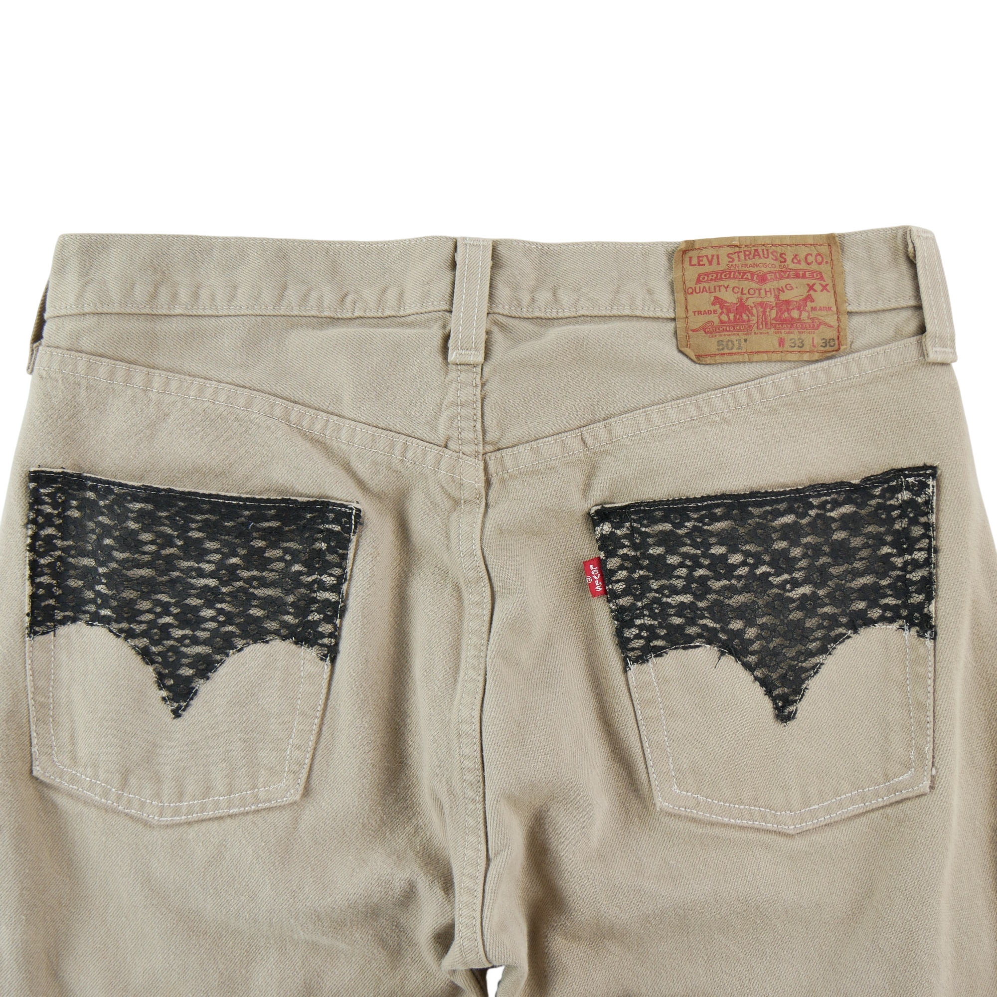Jean Femme Upcycling Levis 501 Beige 4