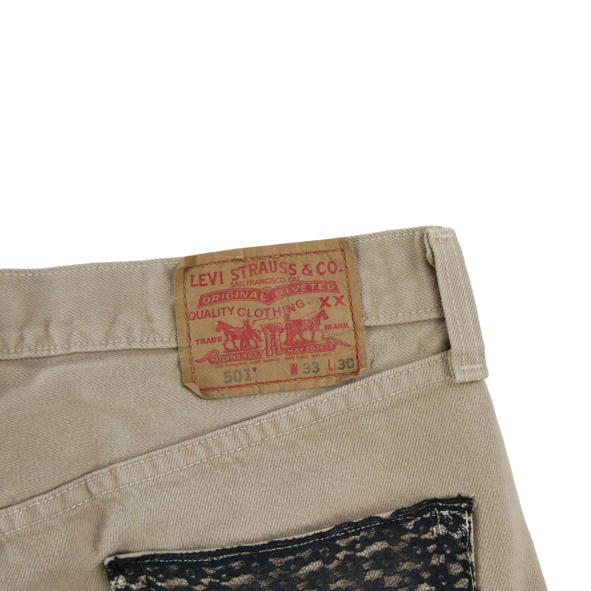 Jean Femme Upcycling Levis 501 Beige 7