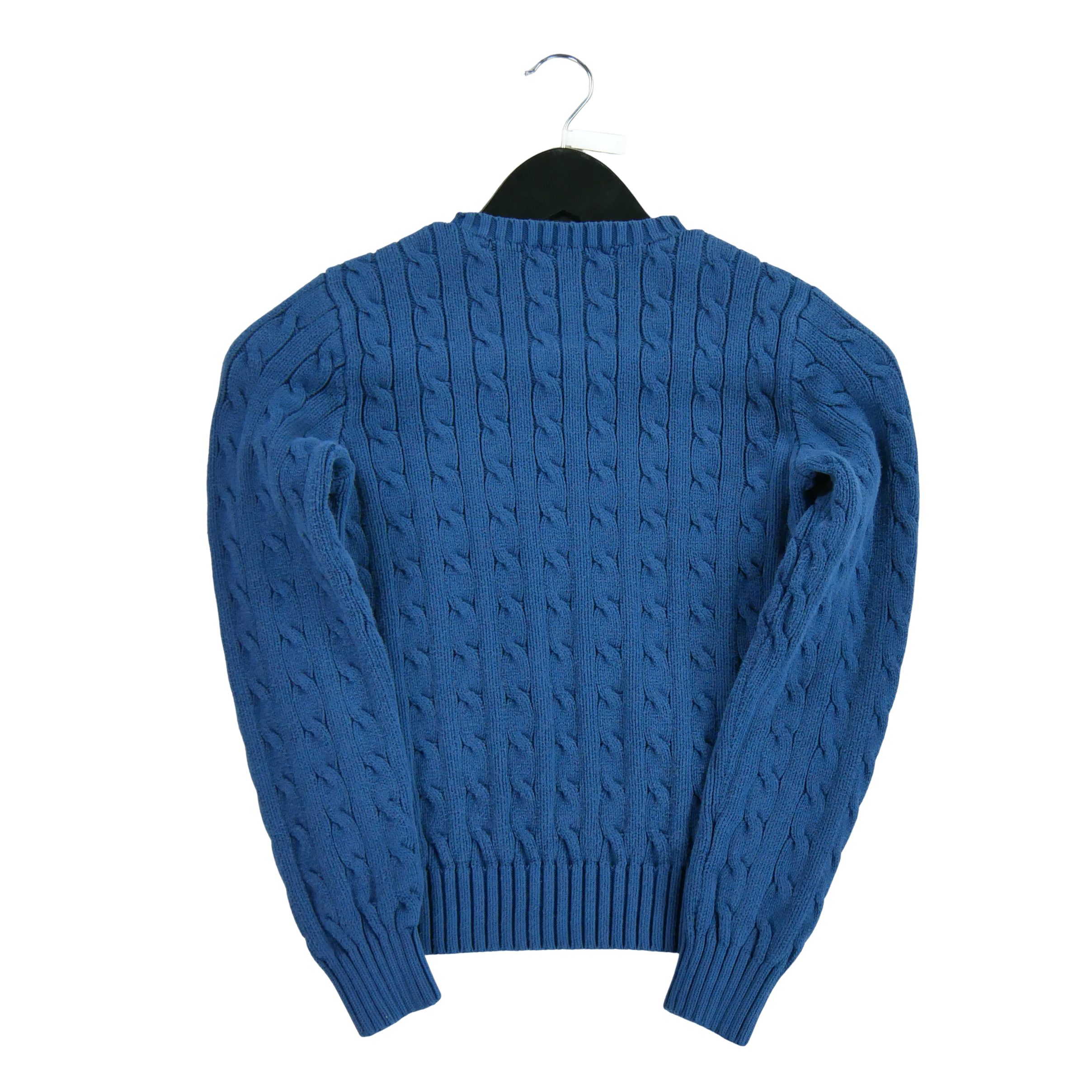 Pull Femme  en maille torsadée Marine 2