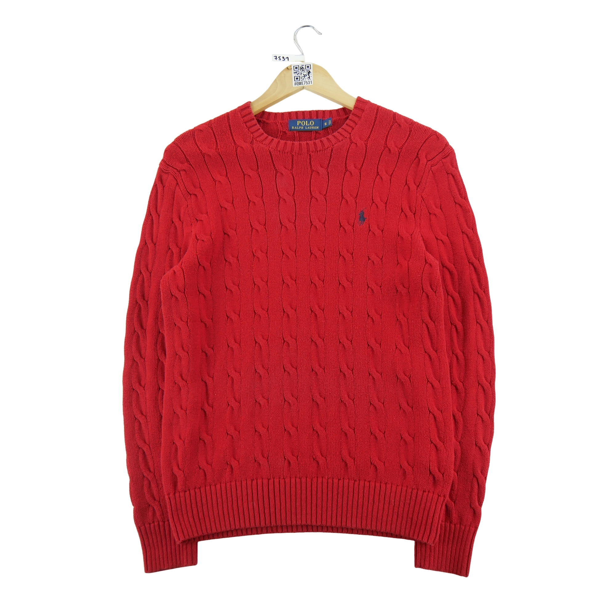 Pull Homme  Cable Knit Torsadé Rouge 1