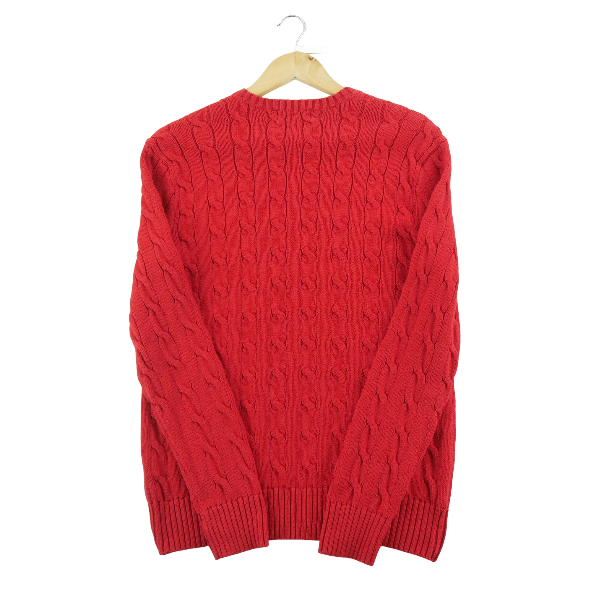 Pull Homme  Cable Knit Torsadé Rouge 2