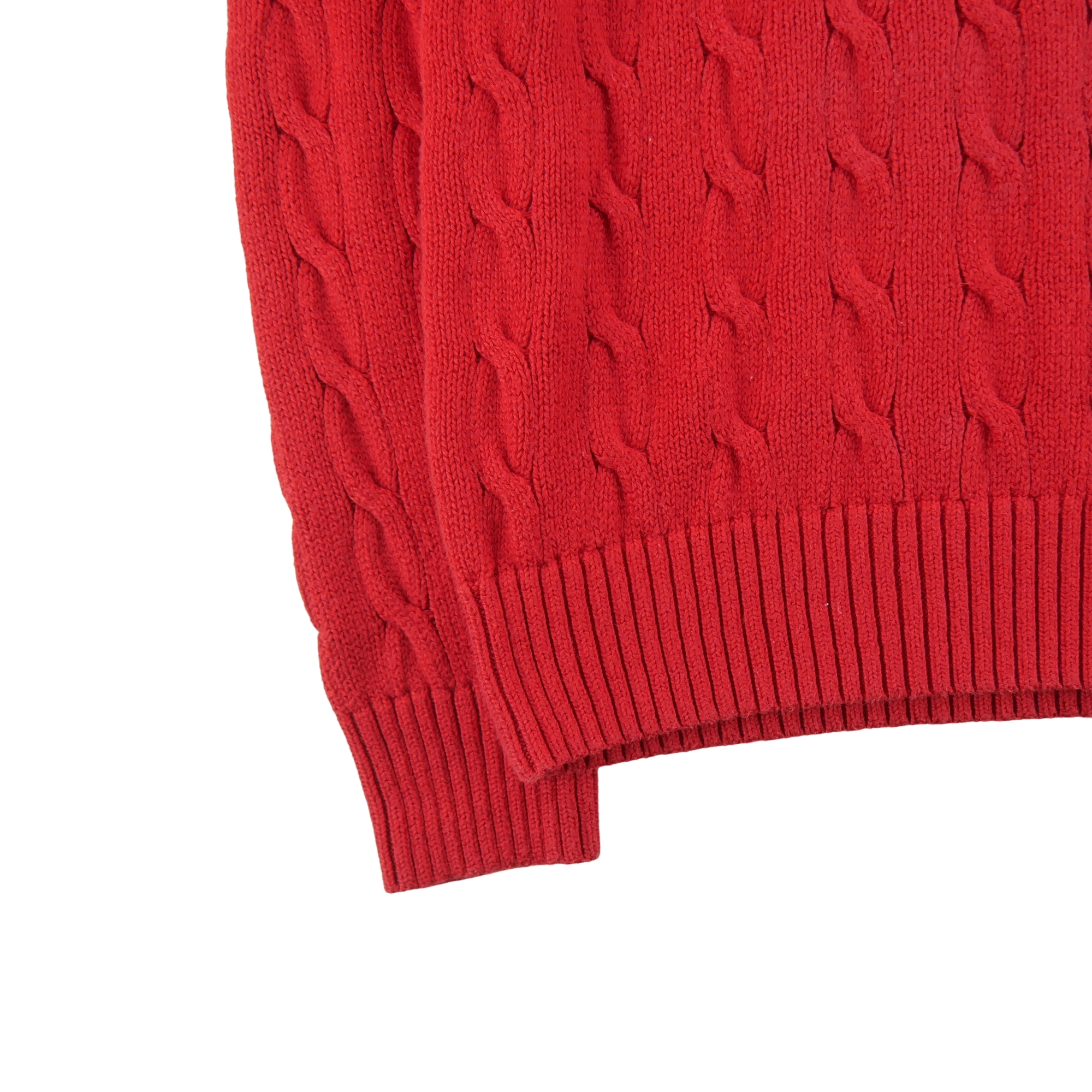 Pull Homme  Cable Knit Torsadé Rouge 4