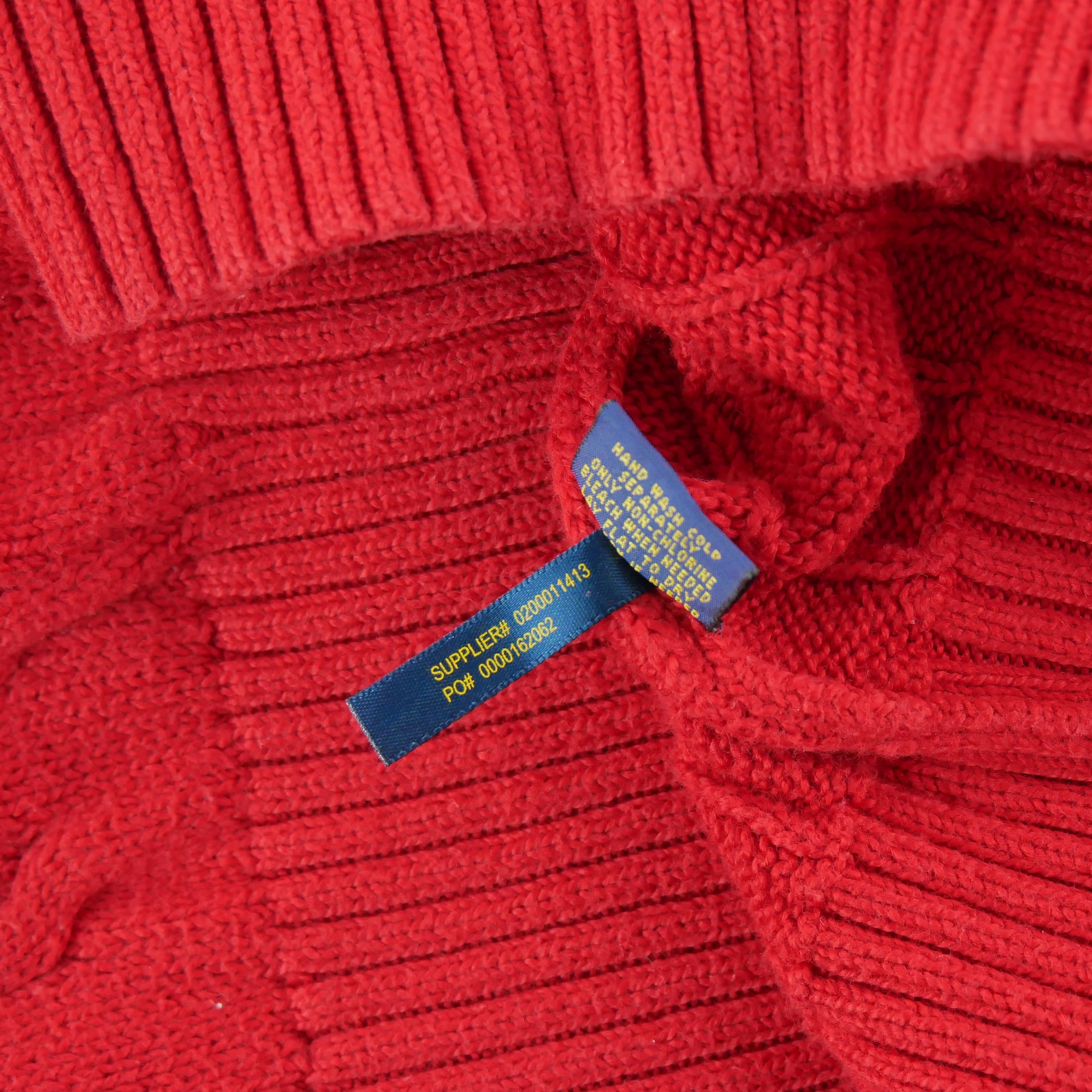 Pull Homme  Cable Knit Torsadé Rouge 6