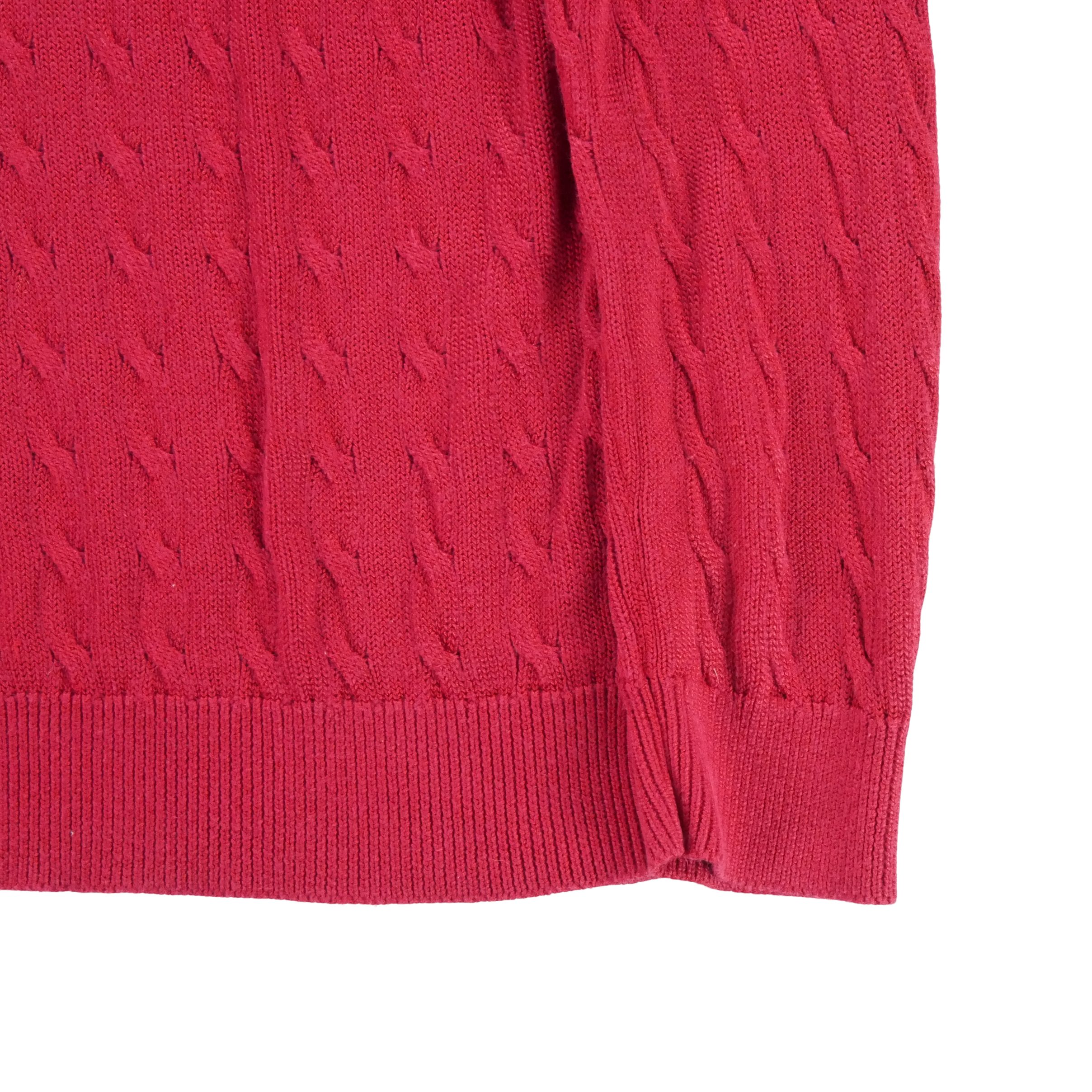 Pull Femme  en maille torsadée Rouge 4