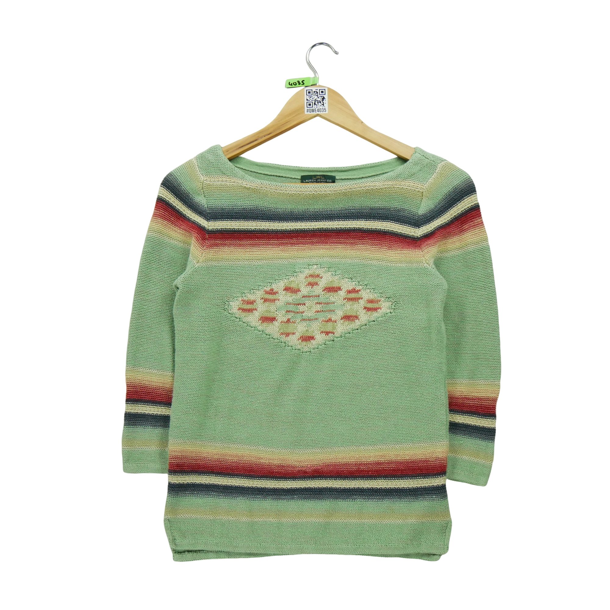 Pull Femme  en lin Vert 1