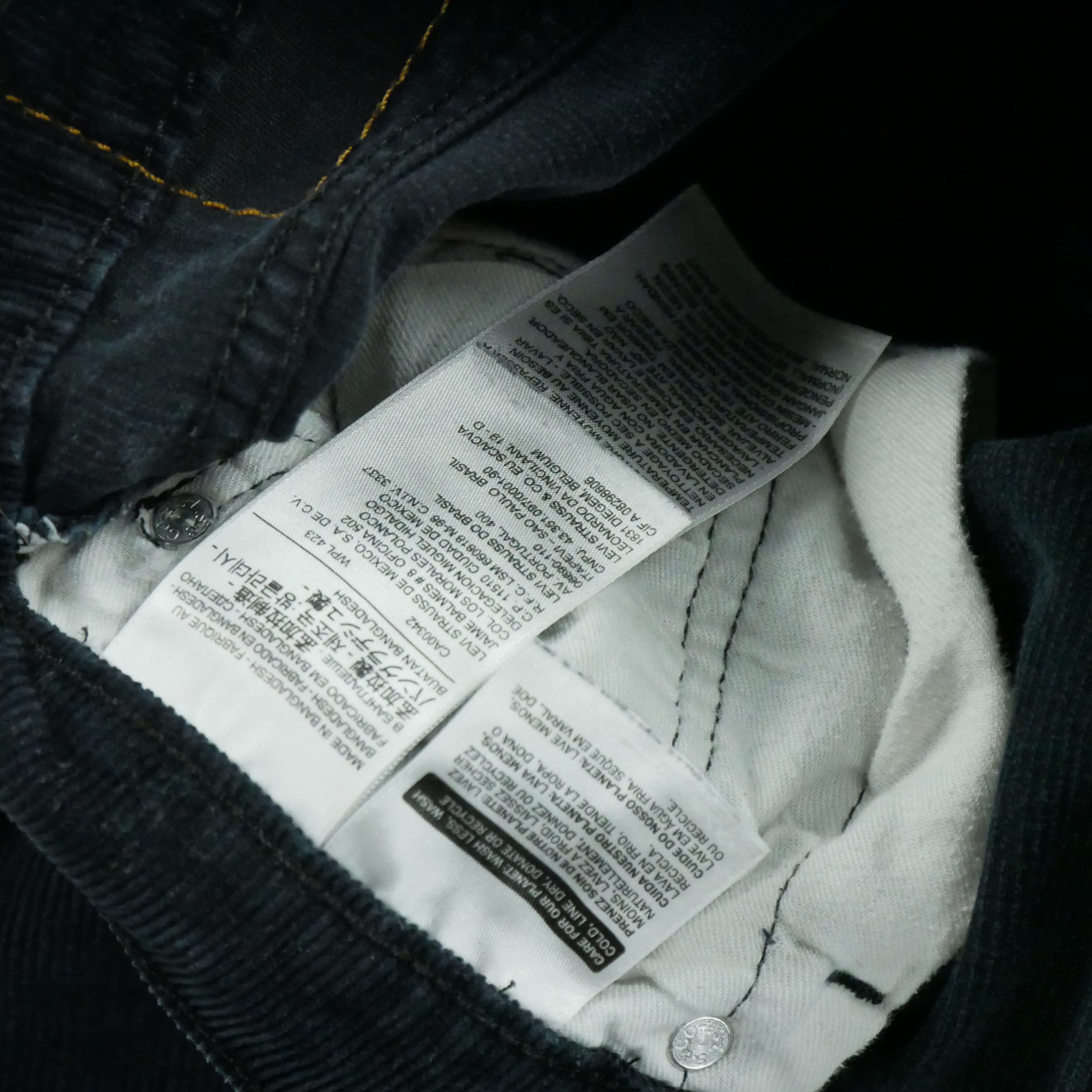 Pantalon velours Levi Strauss 511 8