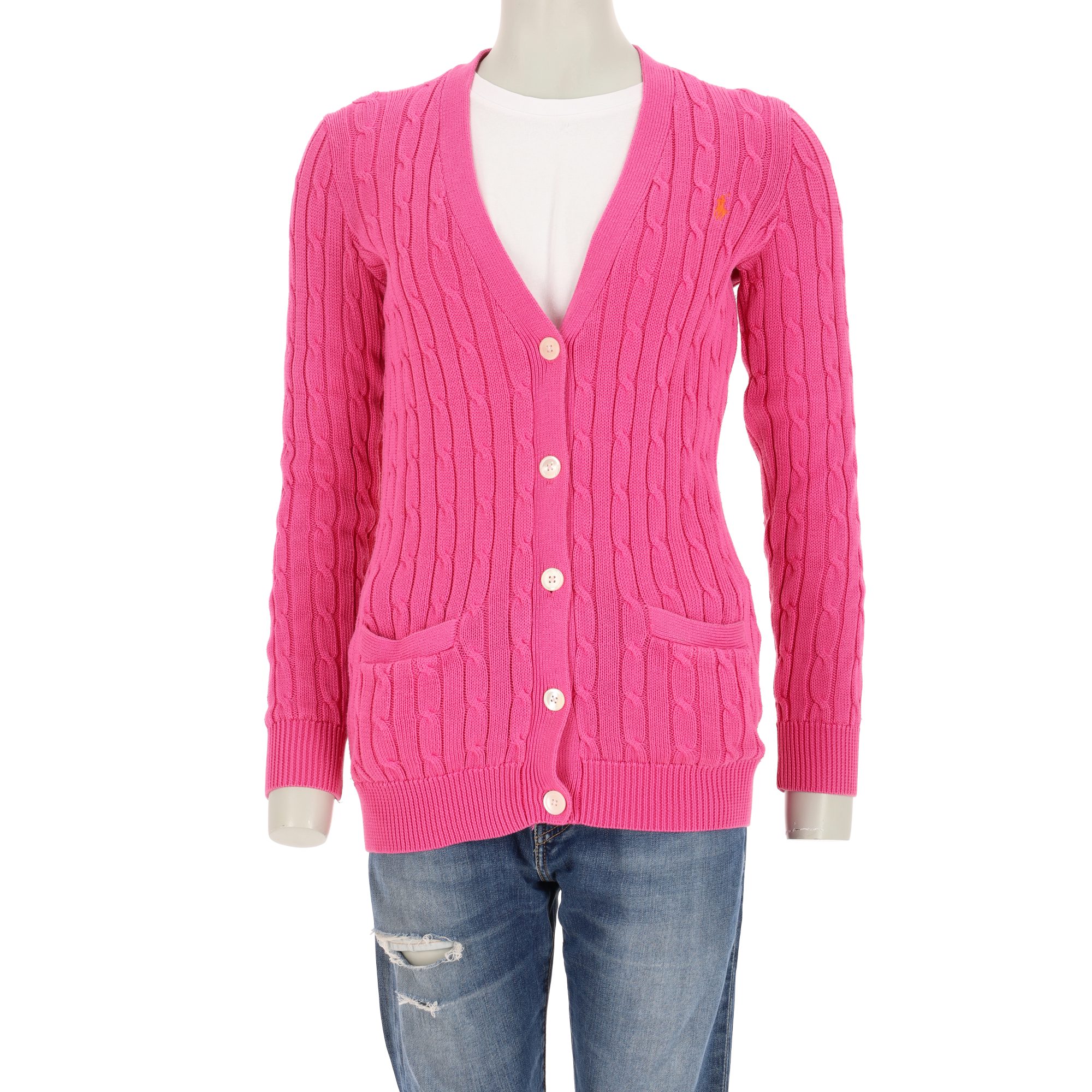Gilet Femme cardigan torsadé Rose 1