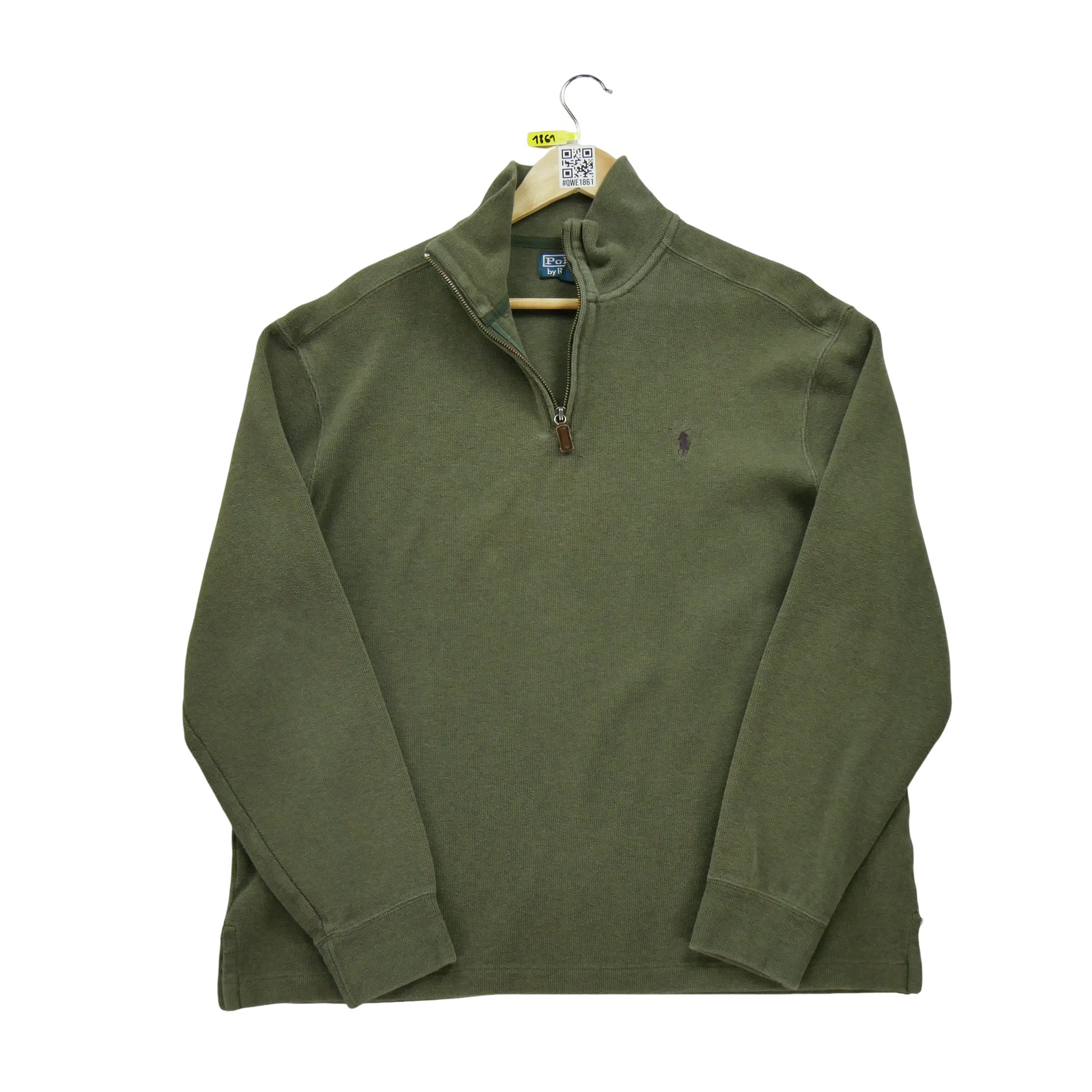 Pull Homme  demi-zippé Kaki 1