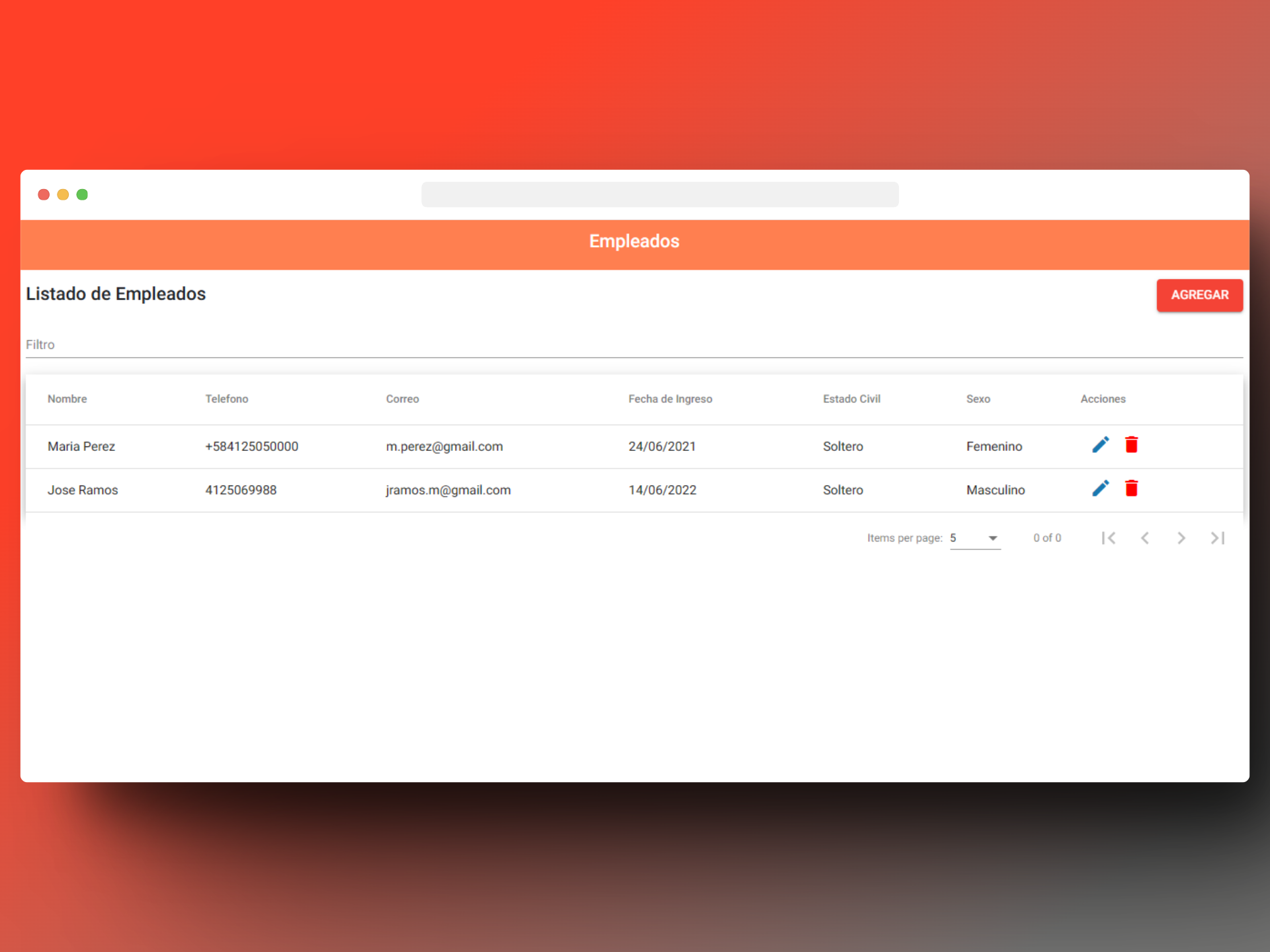Listar Empleados DEMO