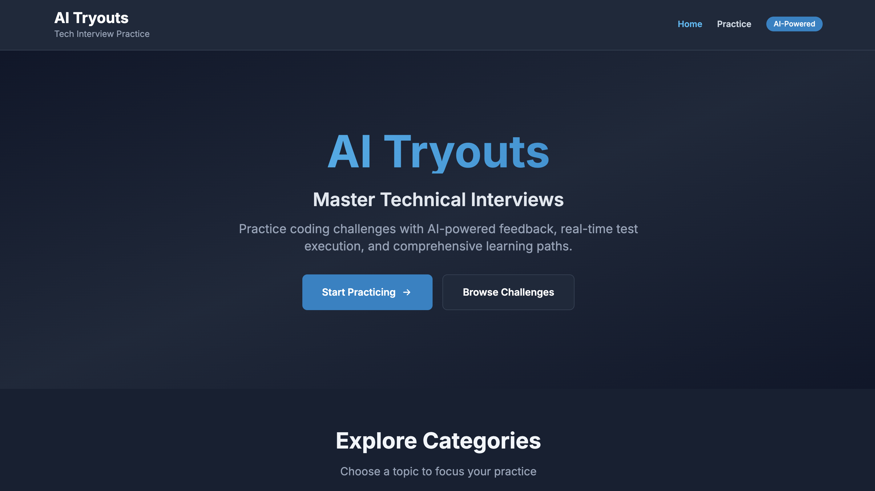 AI Tryouts - Tech Interview Practice