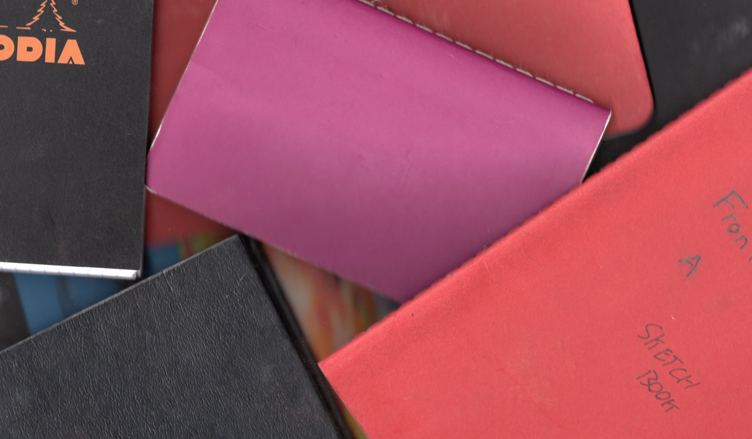 Collage of sketchbooks