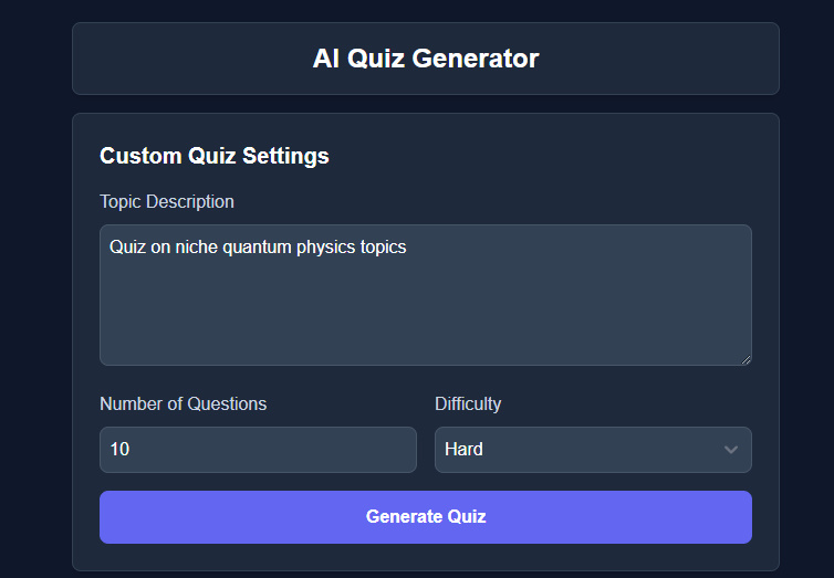 AI Quiz Generator thumbnail