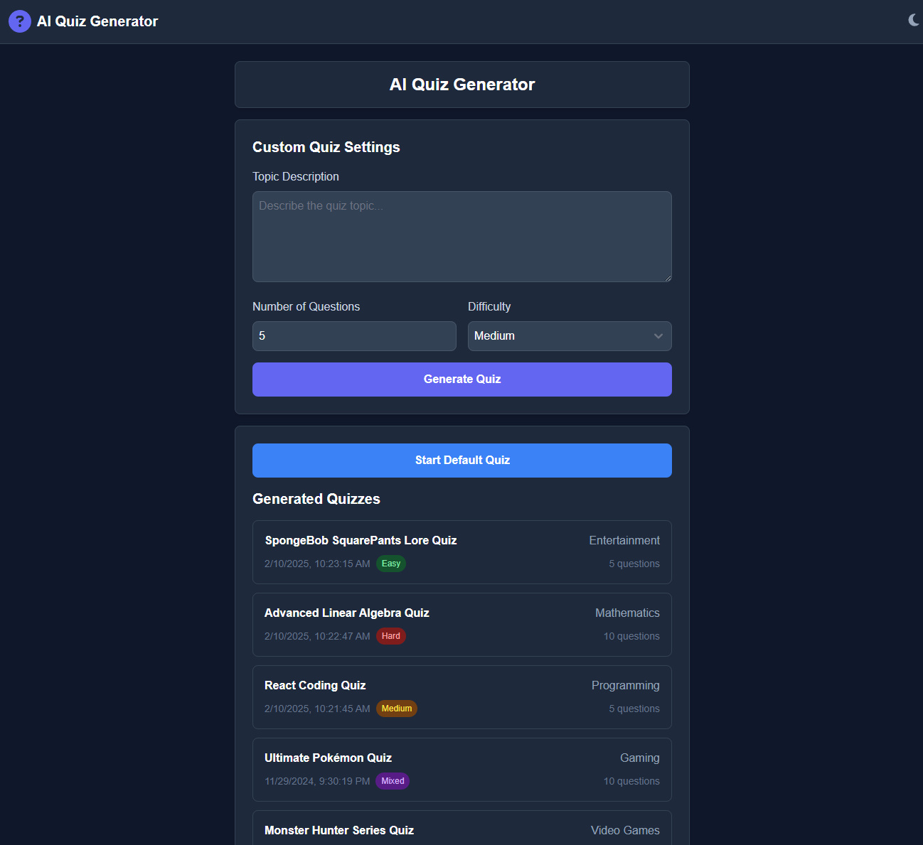AI Quiz Generator thumbnail