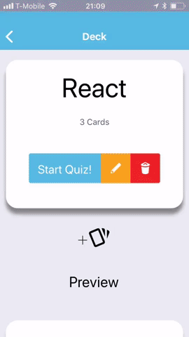 React Native iOS Mobile Flashcards Application